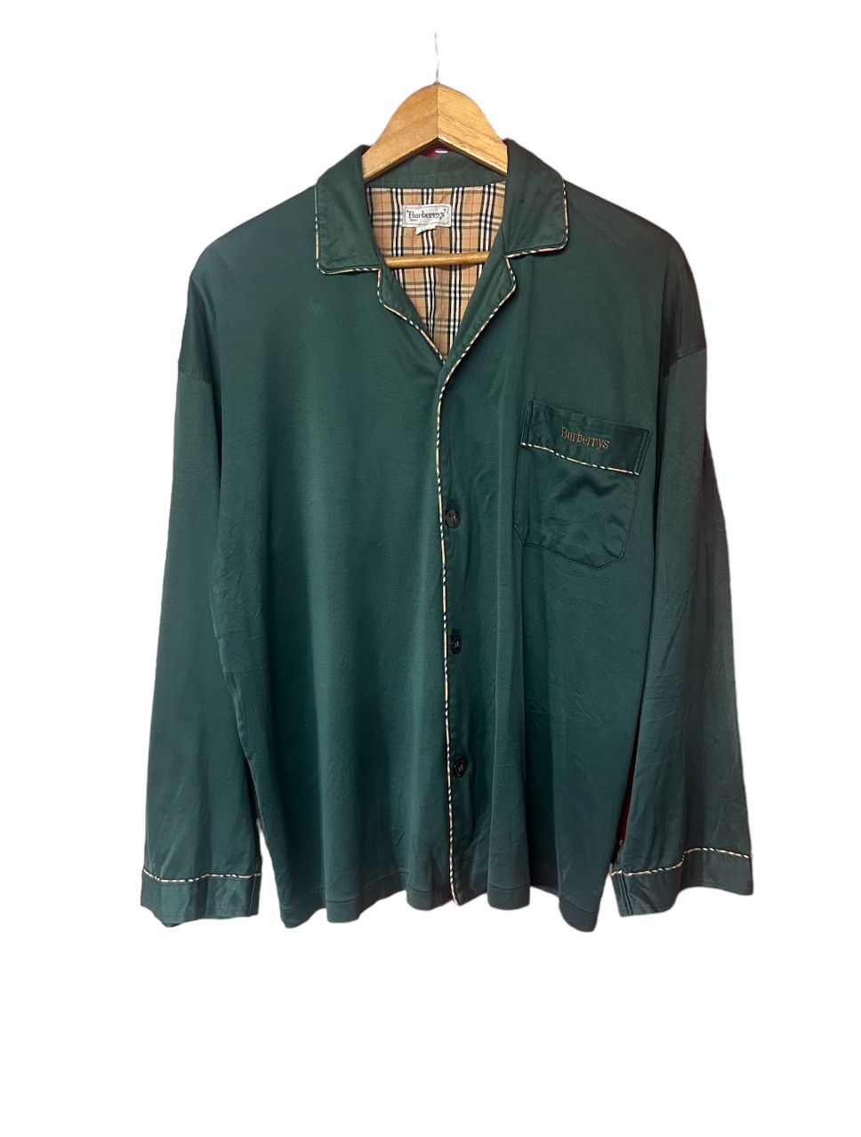 Burberry × Vintage Vintage Burberrys Pyjamas Shirt Size US L / EU 52-54 / 3 - 1 Thumbnail