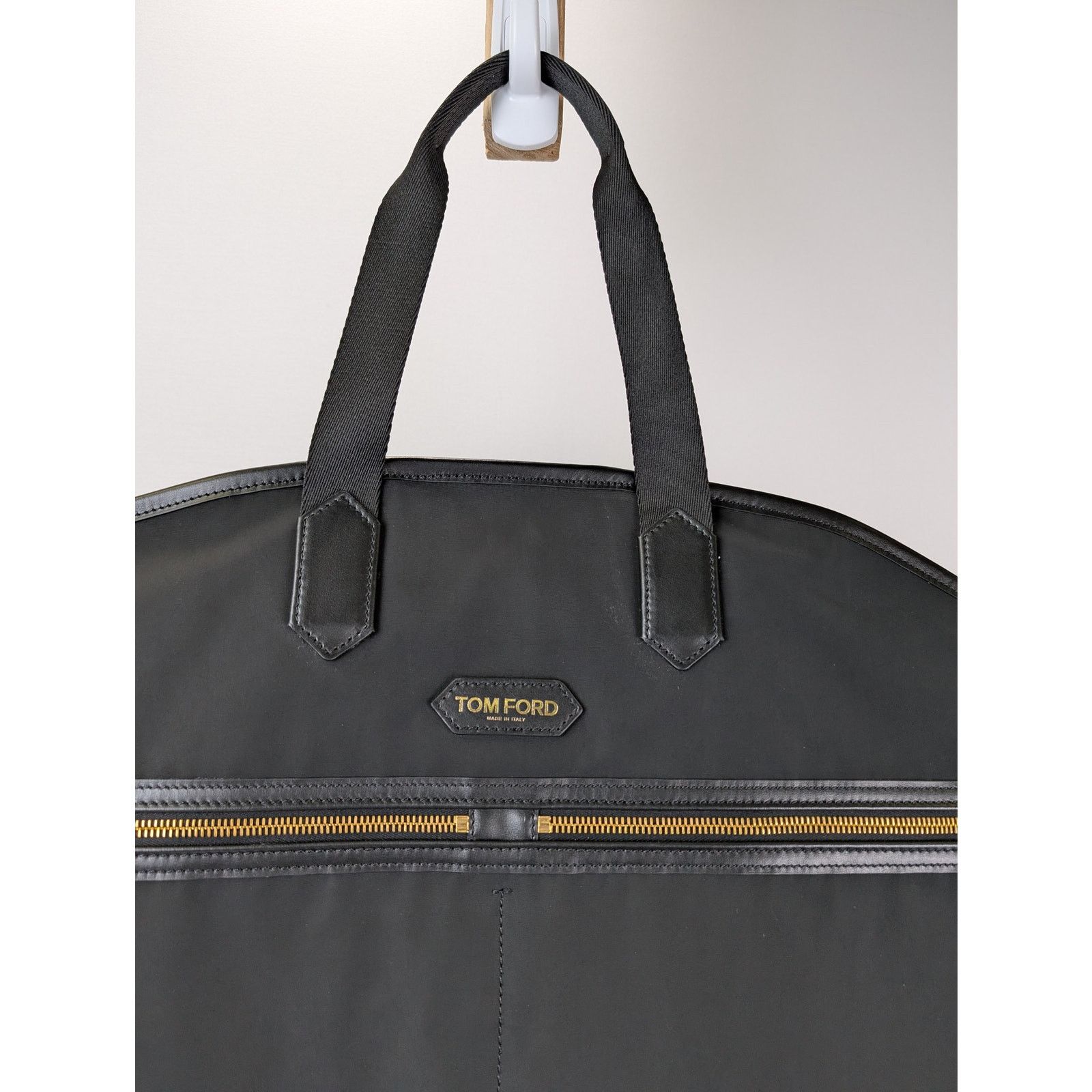Tom Ford o1rshd1 Q:4/ Size: OS / Leather-Trimmed Garment Bag in Black Size ONE SIZE - 5 Thumbnail