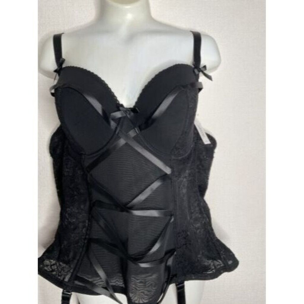 Other NWT Adore Me Black Bustier Lace Up Corset Lingerie Women 40B Size ONE SIZE - 1 Thumbnail