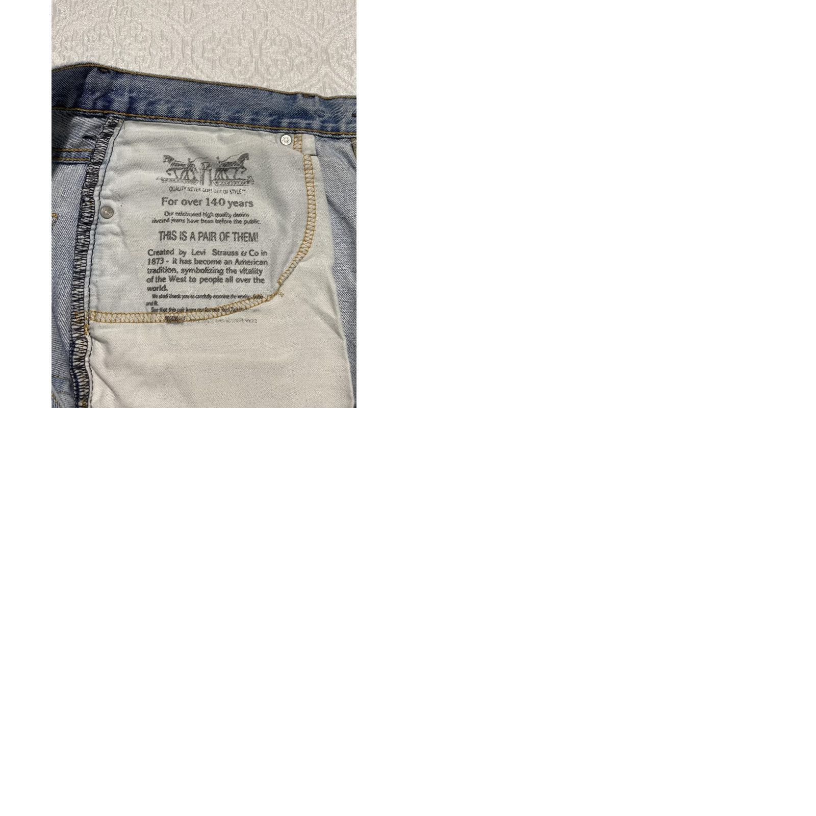 Levi's Levis 550 Jeans Mens 38x29 Blue Relaxed Fit Light Wash Denim Distressed Pants Size US 38 / EU 54 - 9 Thumbnail