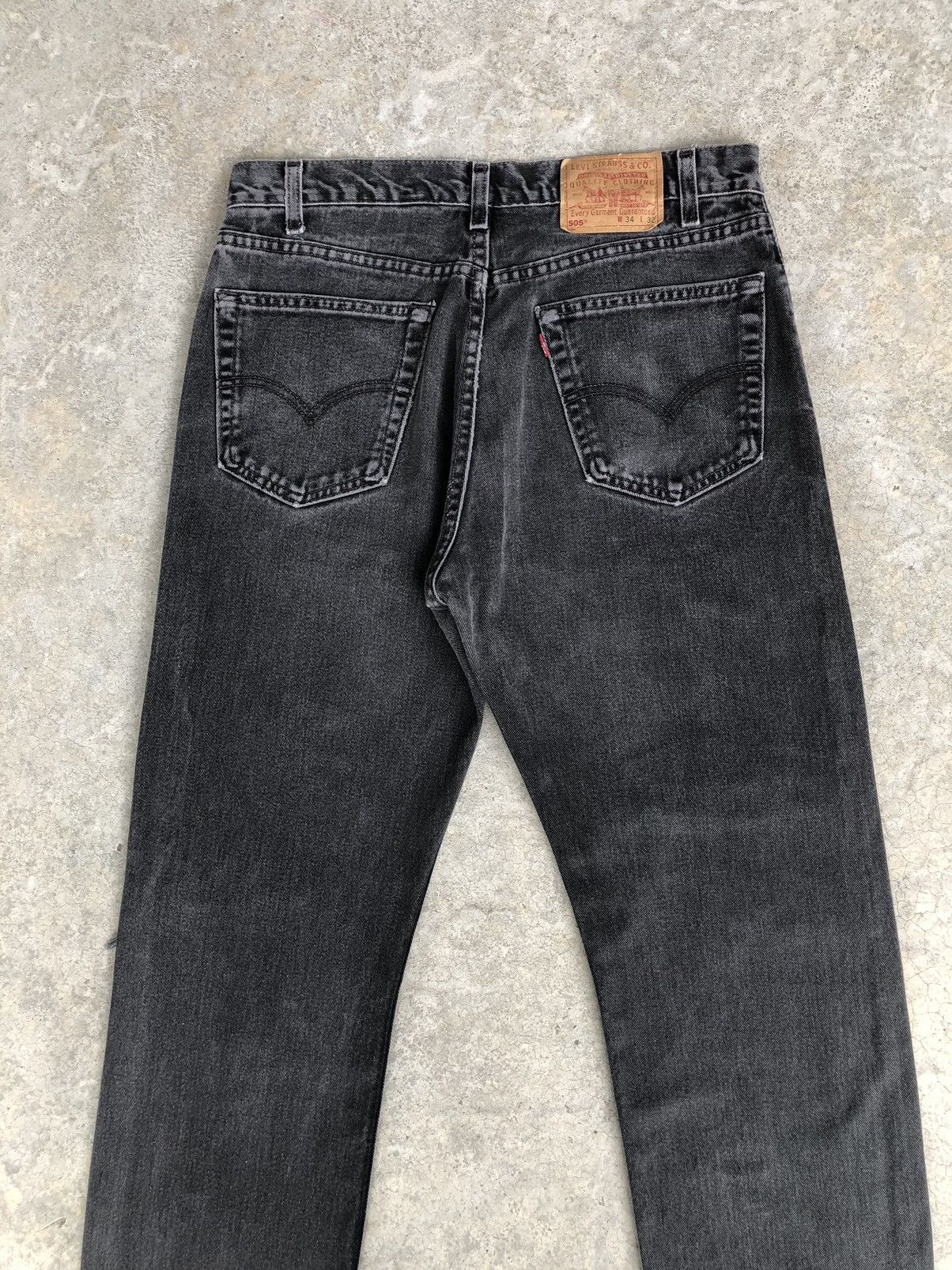 If Six Was Nine Vintage Levis 505 Patchwork Distressed Jeans Size US 33 - 10 Thumbnail