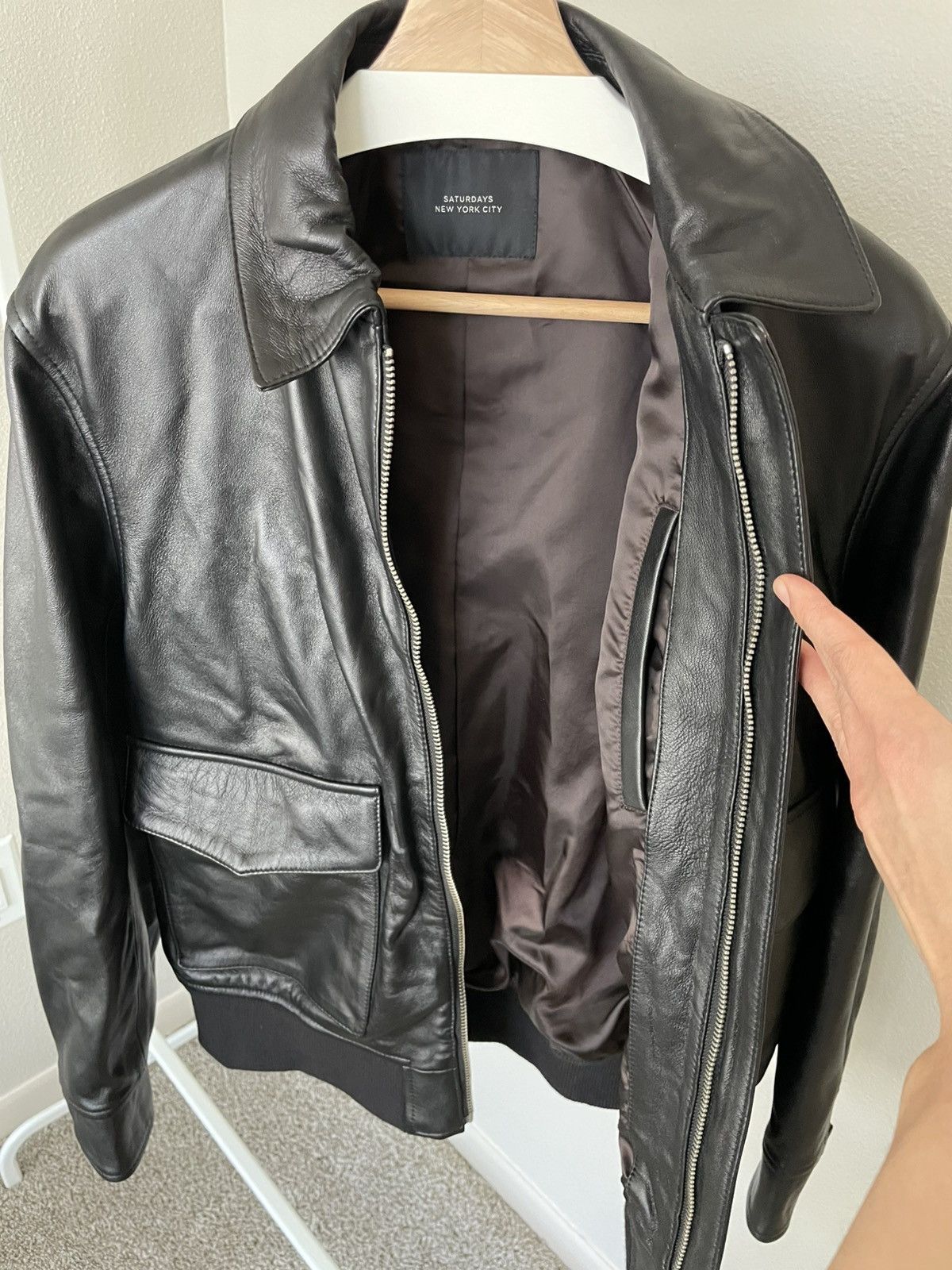 Saturdays NYC Saturdays NYC Tunstall Leather Jacket | black M Size US M / EU 48-50 / 2 - 10 Thumbnail