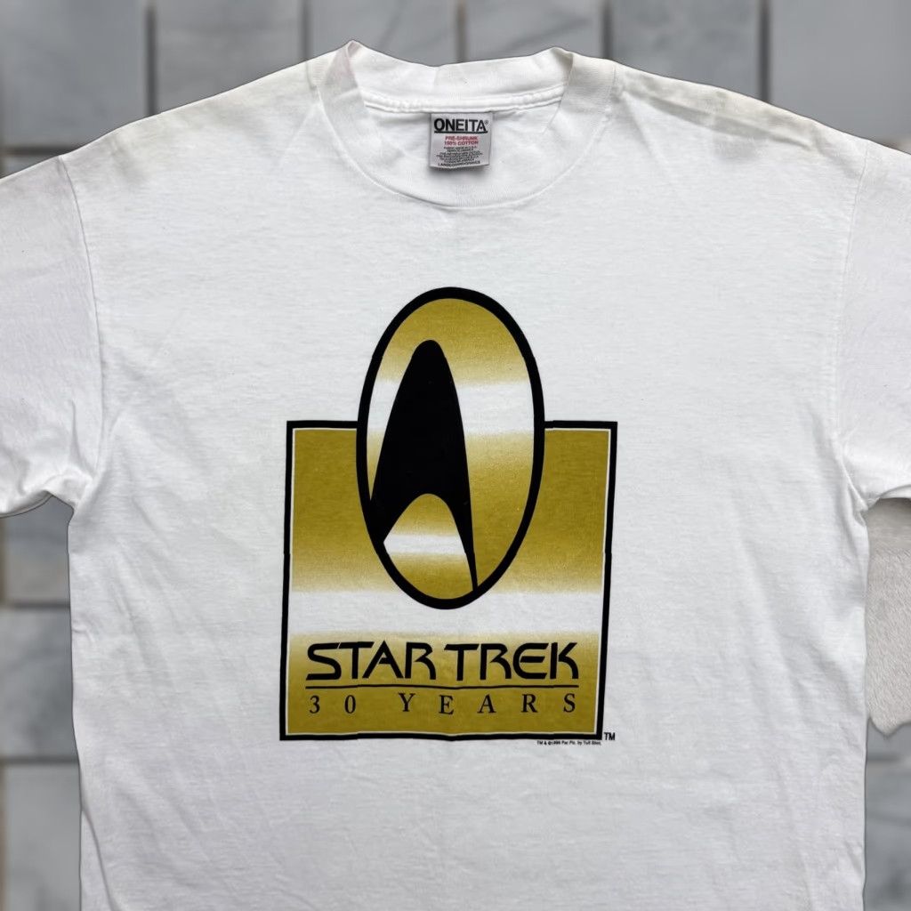 Vintage VINTAGE Oneita Star Trek Shirt Mens Large White 30 Years 1996 Graphic Tee Size US L / EU 52-54 / 3 - 1 Thumbnail