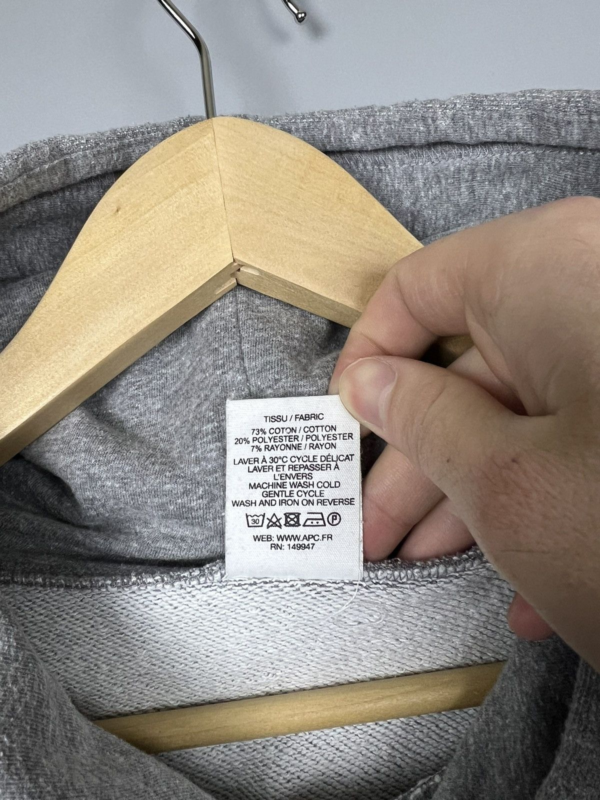 A.P.C. A.P.C. Logo Grey USA hoodie size S Size US S / EU 44-46 / 1 - 6 Thumbnail