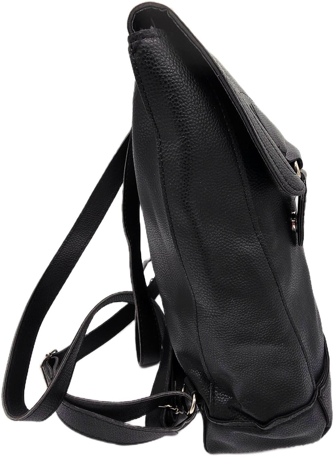 Other Black Faux Leather Backpack Size ONE SIZE - 4 Thumbnail