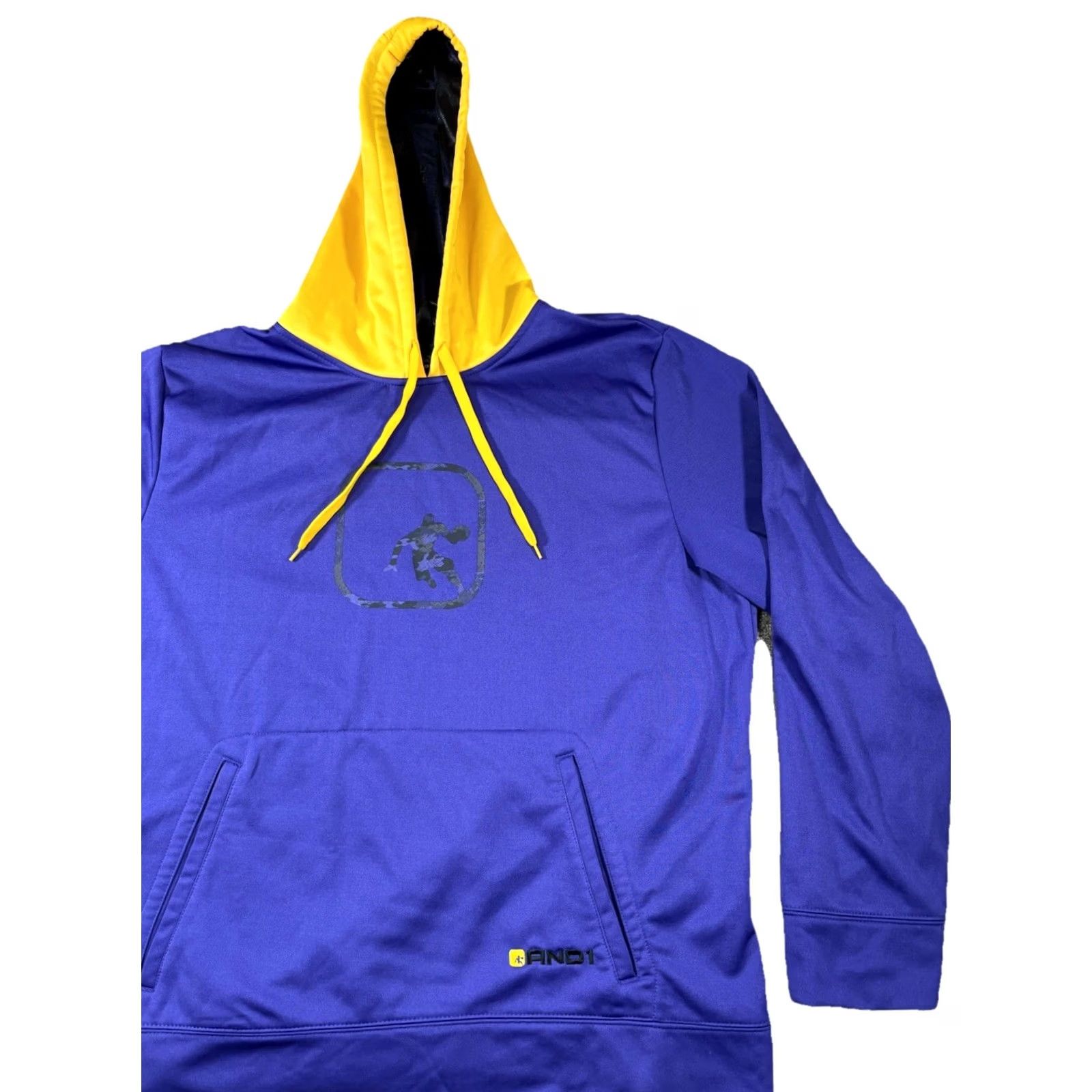 Vintage VINTAGE AND1 Sweatshirt Hoodie Men's XL Purple Gold Fleece Logo Pockets Basketball Size US XL / EU 56 / 4 - 3 Thumbnail