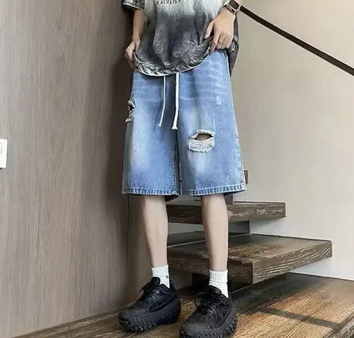 Jean Yoshimi x Fumie Short Washed Distressed Denim Size US 27 - 5 Thumbnail