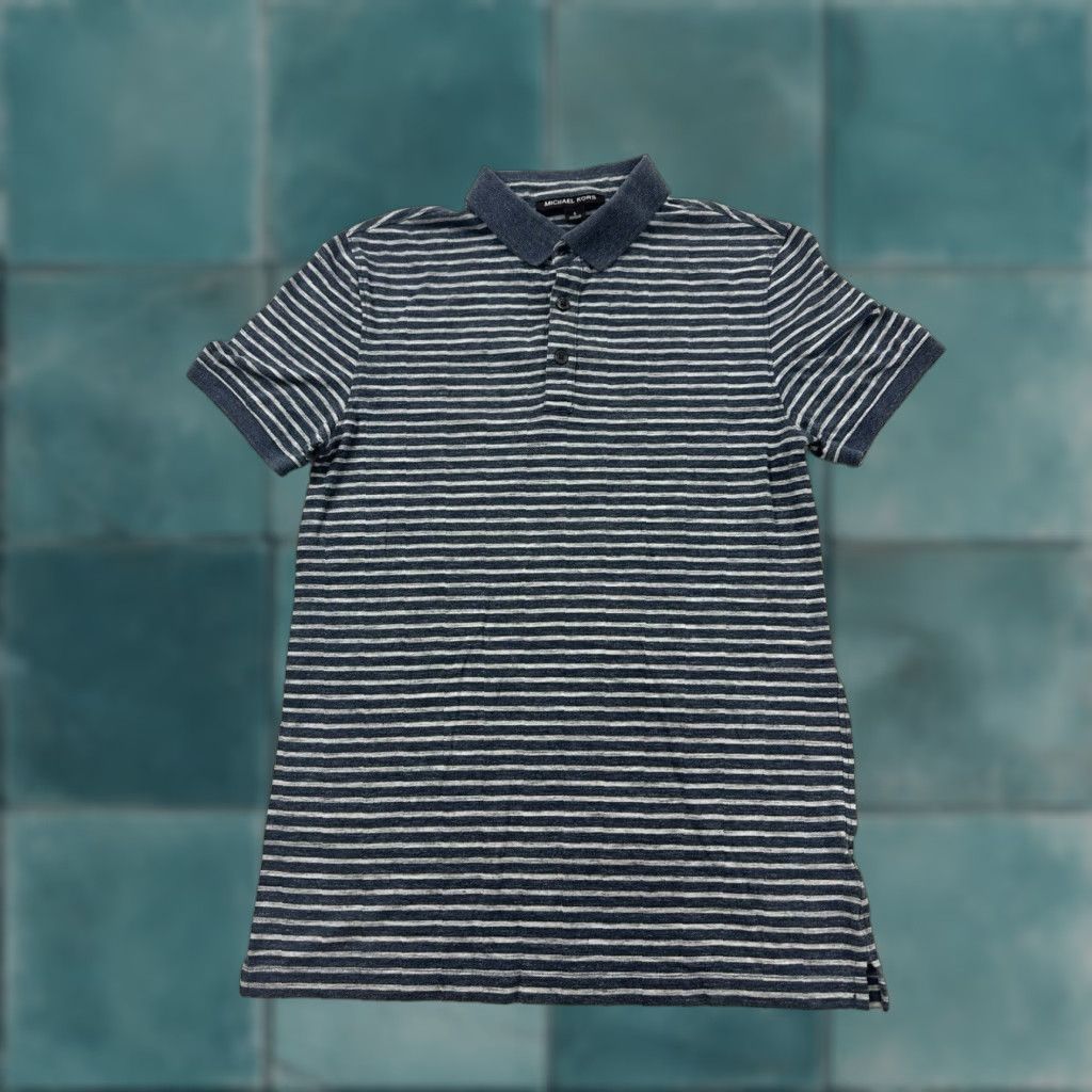 Michael Kors Michael Kors Shirt Mens Small Blue Striped Short Sleeve Polo Casual Size US S / EU 44-46 / 1 - 1 Thumbnail