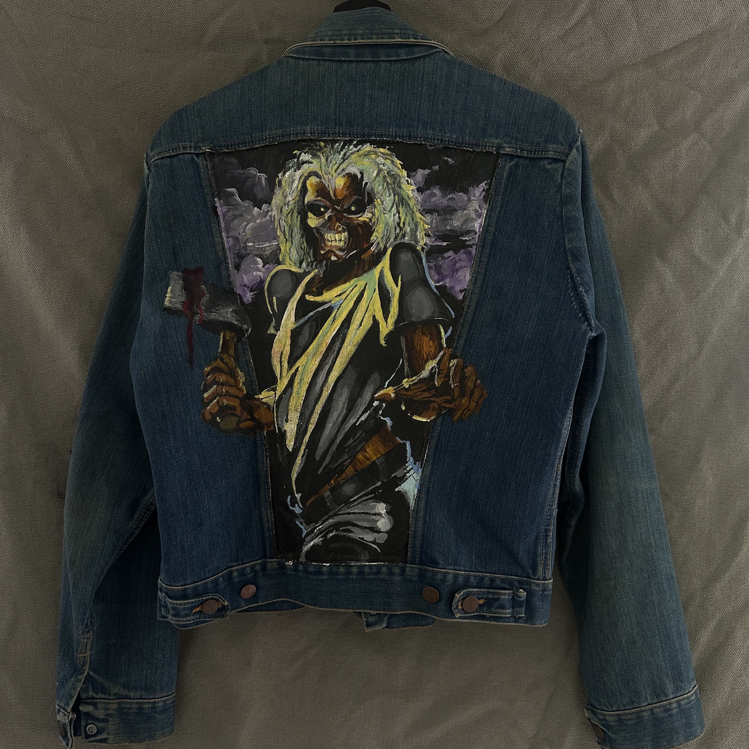 Iron Maiden 1980's Iron Maidan Denim Jacket W/ 80's Band Pins Size US M / EU 48-50 / 2 - 2 Thumbnail