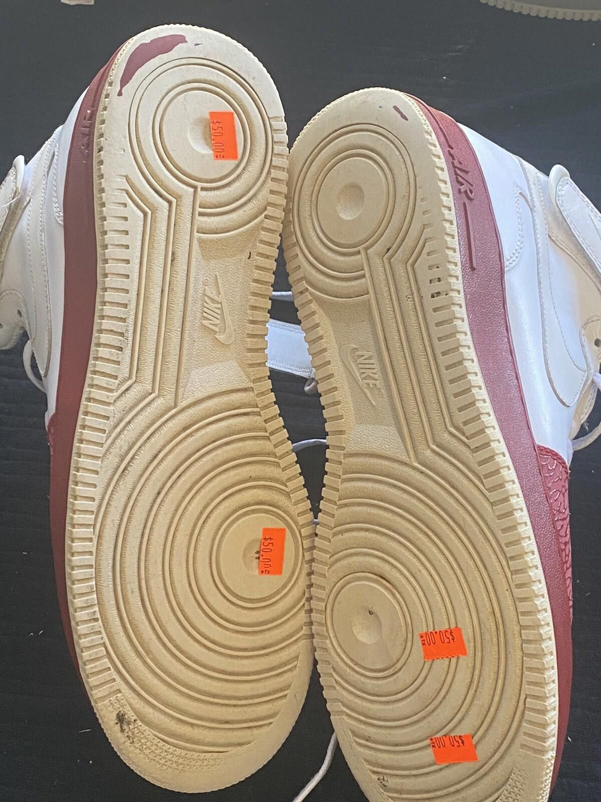 Nike Nike Air Force 1 Mid '07 315123-113 Men White/Red Leather 13 Size US 12 / IT 42 - 10 Thumbnail