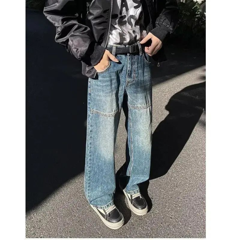 Japanese Brand Retro loose straight leg wide leg slightly flared jeans Size US 32 / EU 48 - 3 Thumbnail
