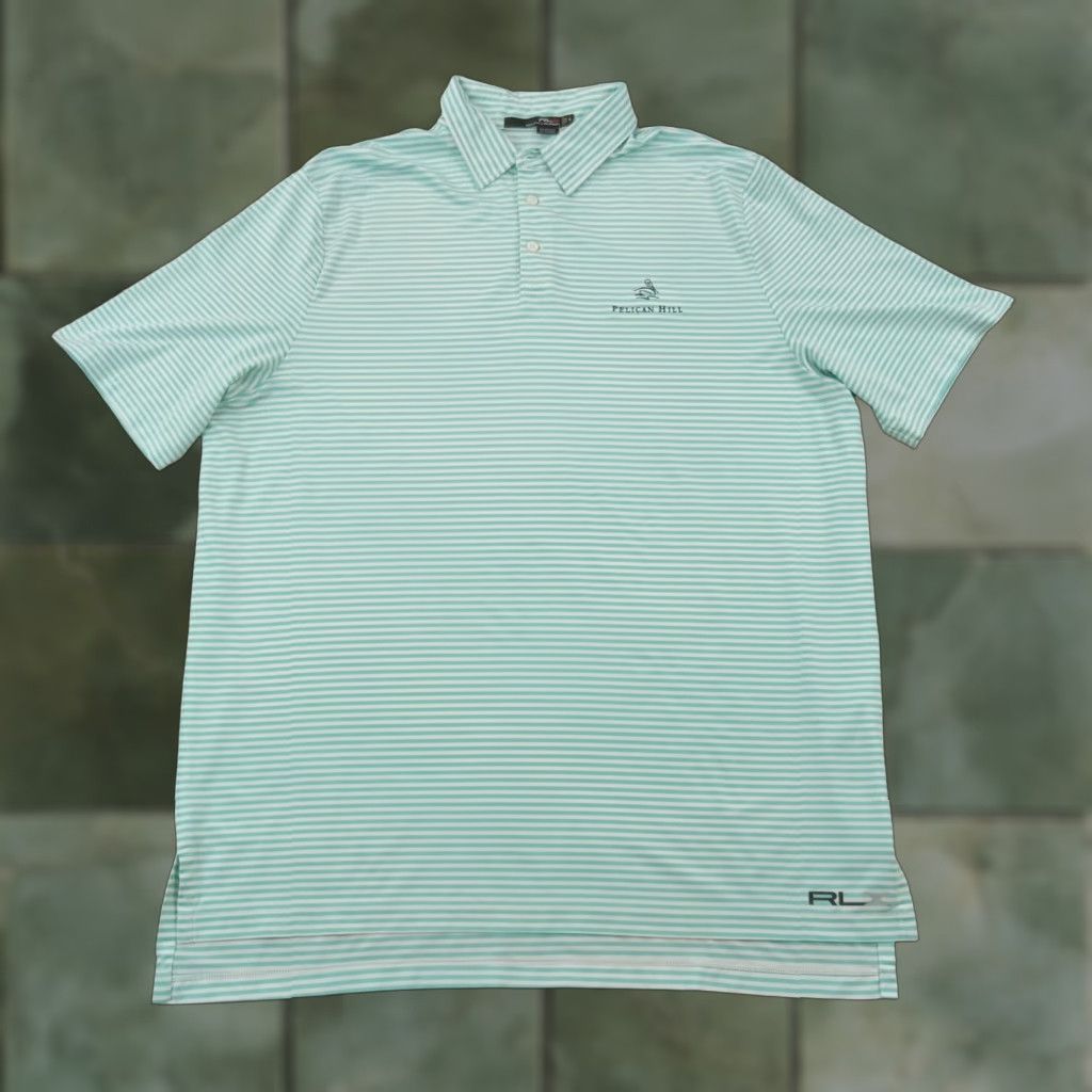 Ralph Lauren Ralph Lauren RLX Polo Golf Shirt Mens Extra Large Blue White Striped Stretch Size US L / EU 52-54 / 3 - 1 Thumbnail