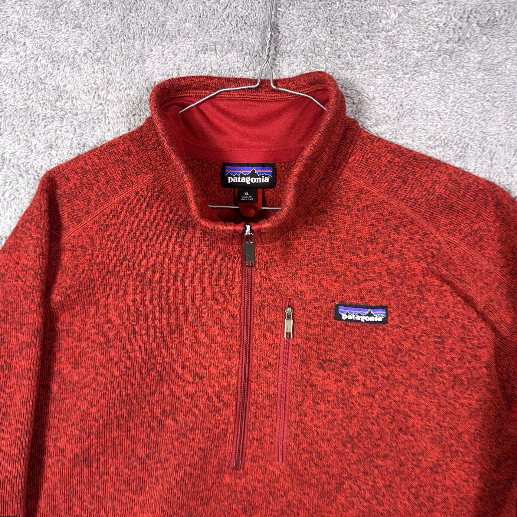 Patagonia Patagonia Sweater Mens XL Pullover 1/4 Zip Fleece Jacket Red Short Sleeve? (Note: Original mentions Long Sleeve) Size US XL / EU 56 / 4 - 5 Thumbnail
