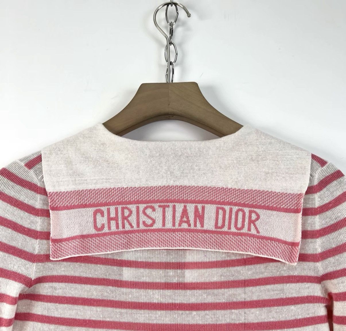 Dior Dior block tie logo sailor striped slim knit top K12 Size XXS / US 00 / IT 34 - 6 Thumbnail