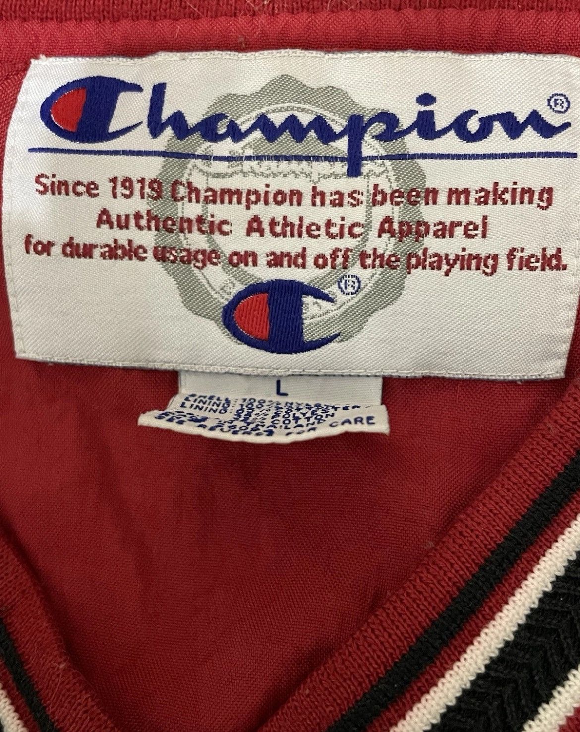 Champion × Vintage Vintage Champion Spellout Pullover Mens L Black Windbreaker Size US L / EU 52-54 / 3 - 3 Thumbnail