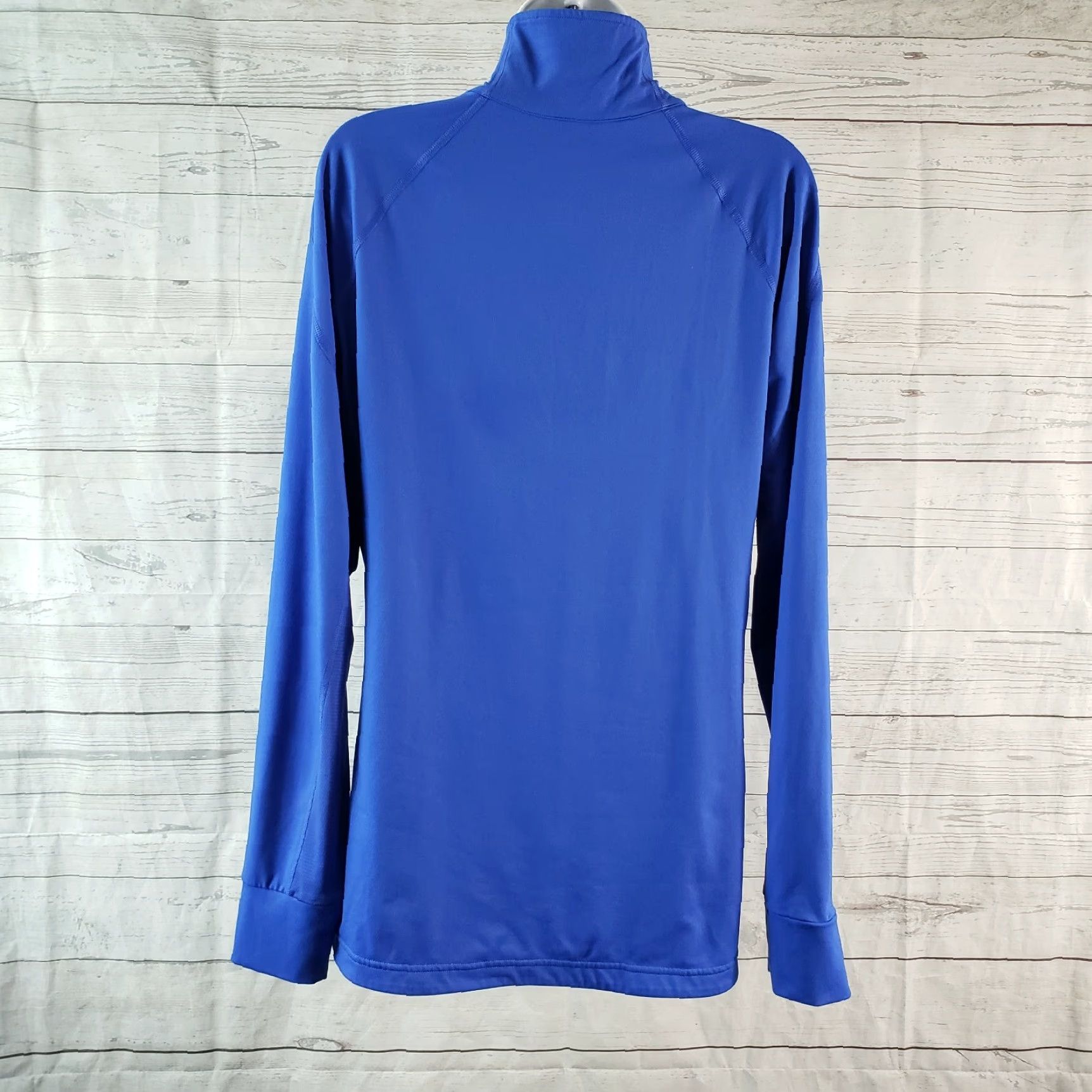 Adidas adidas Womens 1/4 Zip Pullover Shirt L Blue Long Sleeve Thumbholes Size L / US 10 / IT 46 - 5 Thumbnail