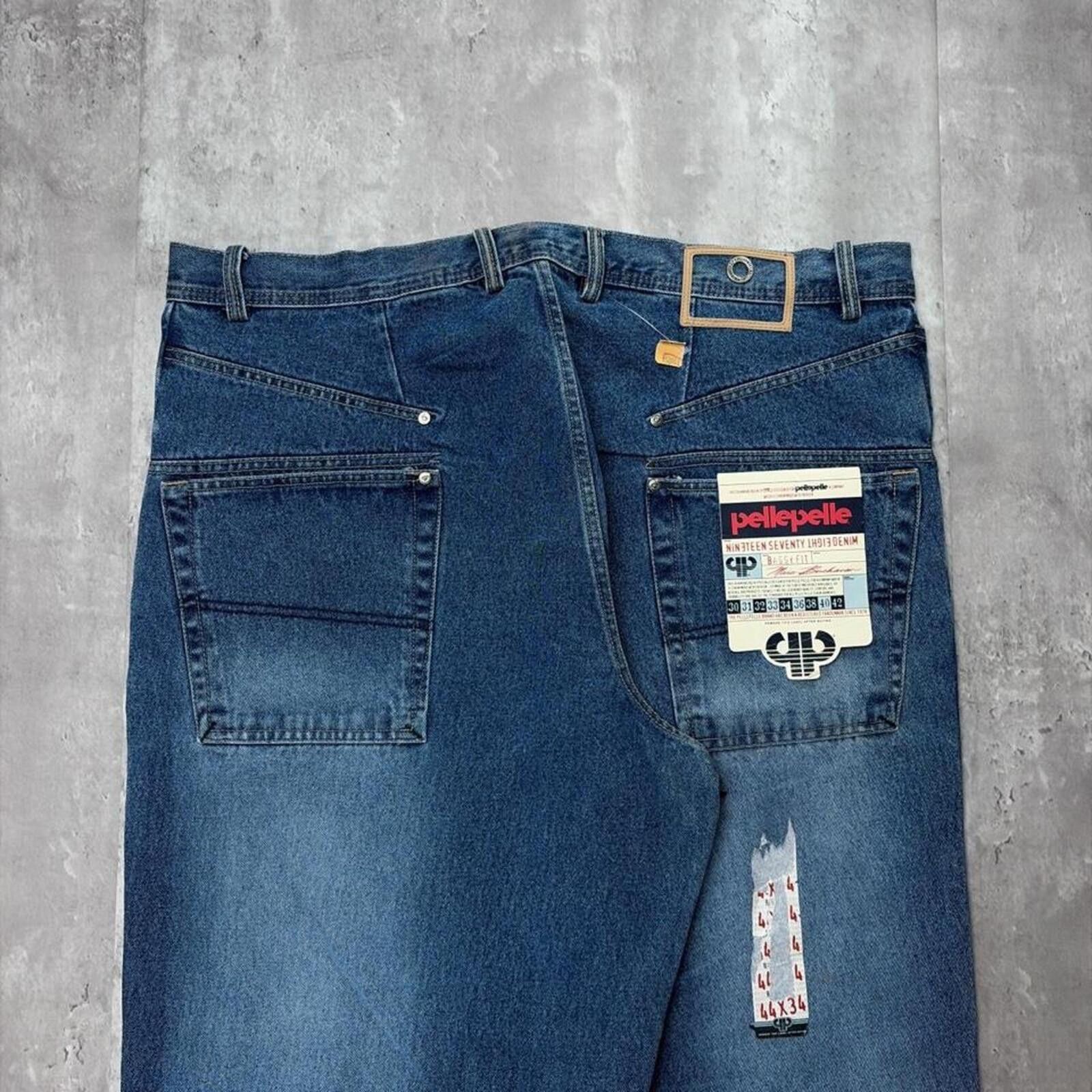 Pelle Pelle Y2K Blue Pelle Pelle Grunge Deadstock Baggy Denim Jeans Size US 44 / EU 60 - 3 Thumbnail