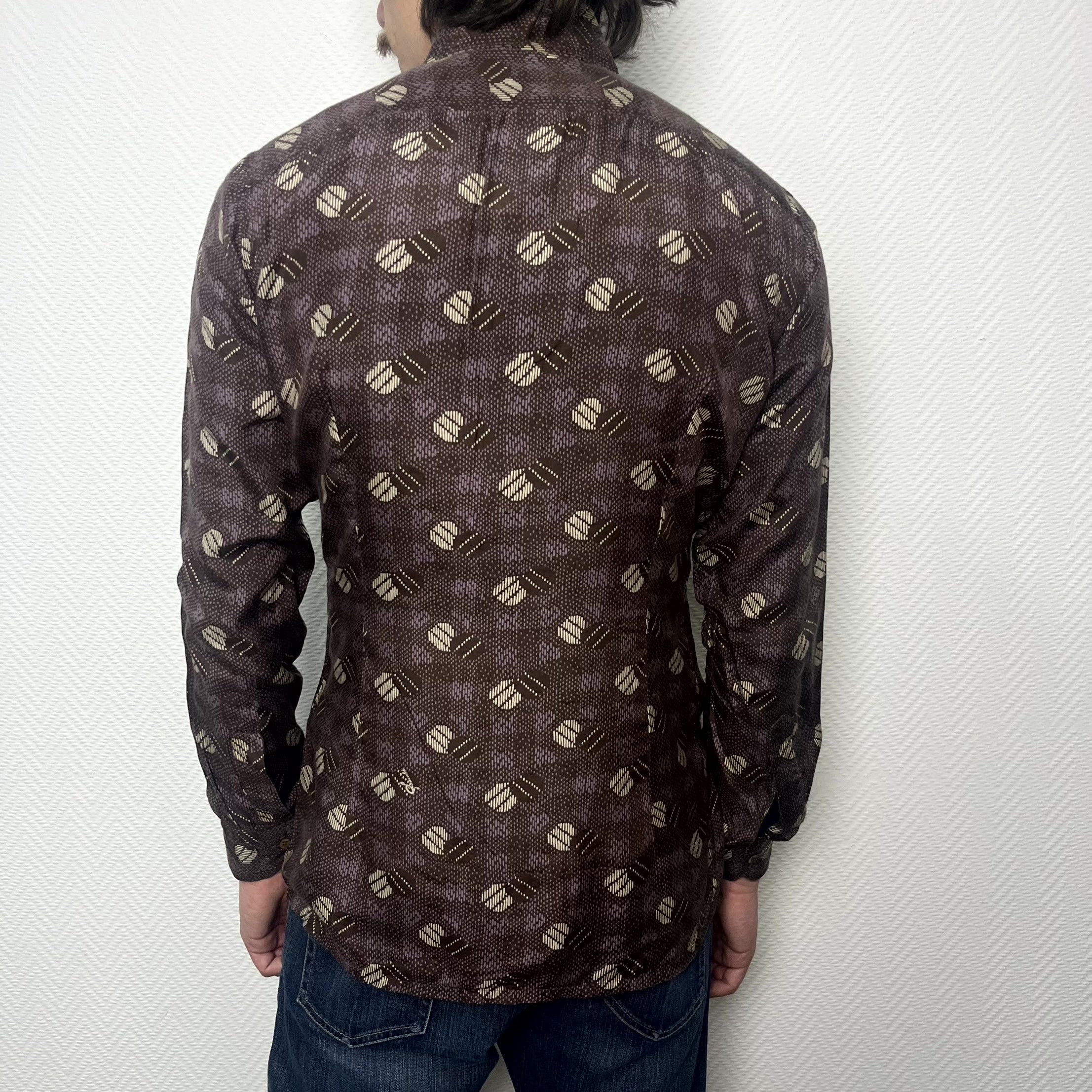 Vintage Vintage Pancaldi Brown Geometric Pattern Shirt Size M Size US M / EU 48-50 / 2 - 12 Thumbnail