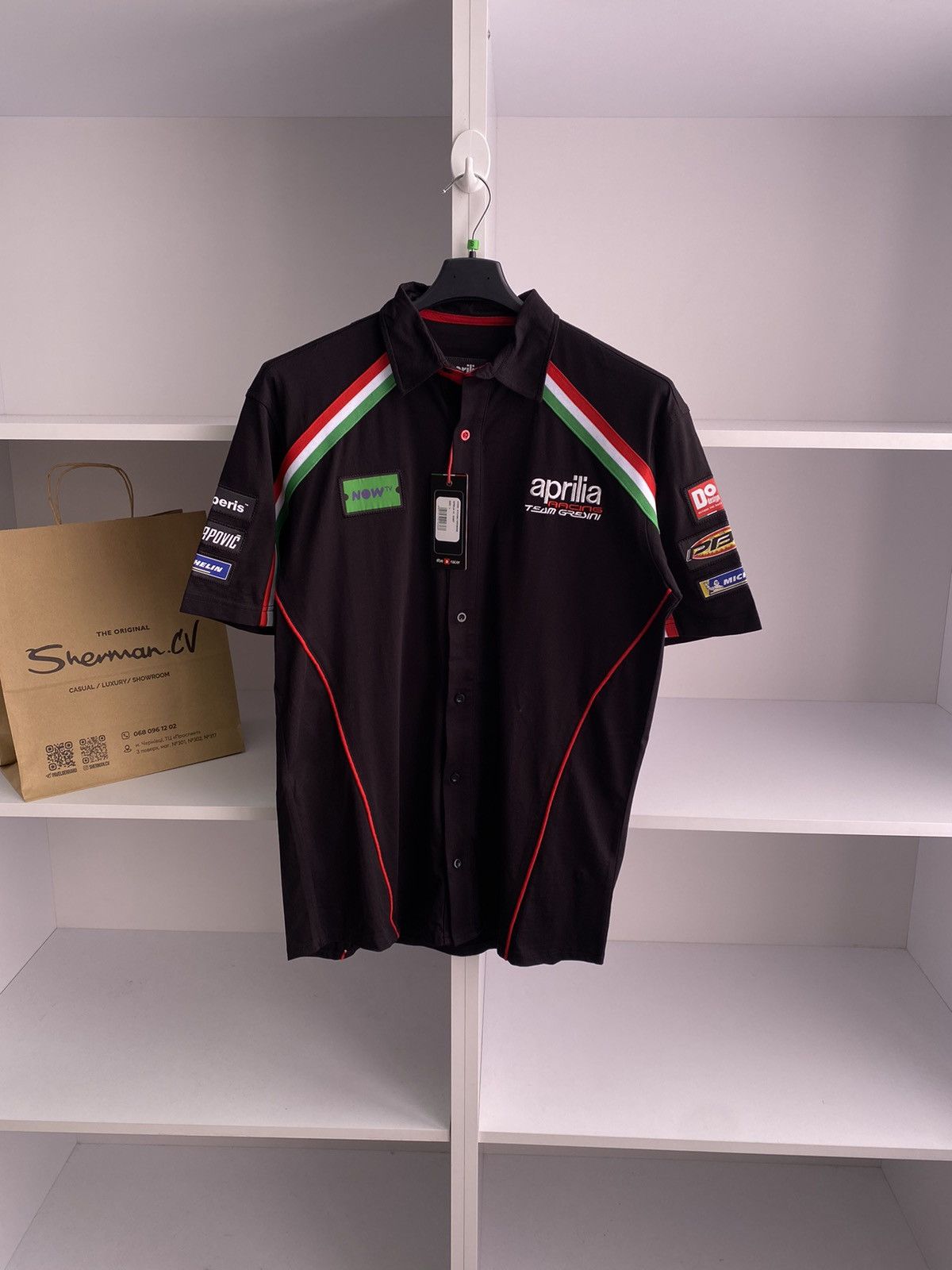 Vintage Vintage Aprilia Moto Racing Team Michelin Polo Shirt Size US L / EU 52-54 / 3 - 3 Thumbnail