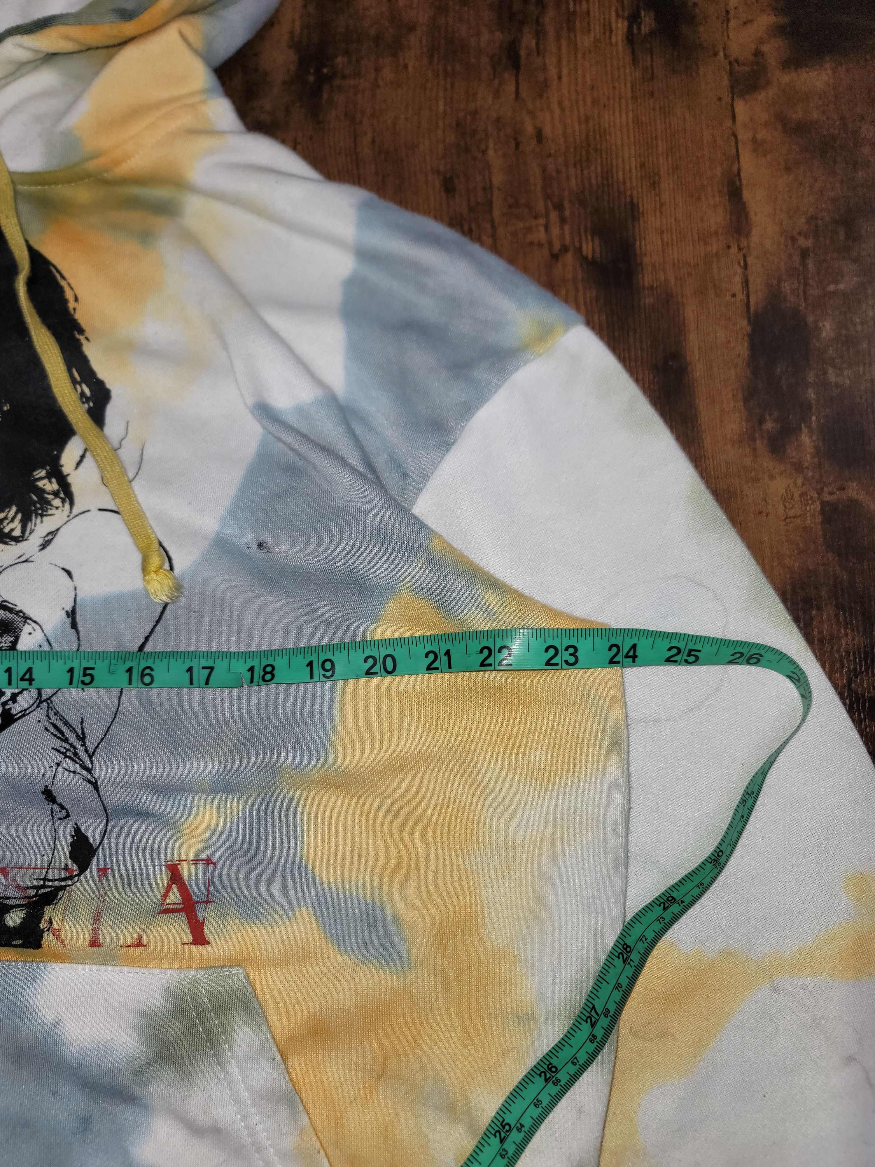 Designer Tie-Dye Anime Graphic Hoodie - Yellow, Gray, and White, Size Size US M / EU 48-50 / 2 - 5 Thumbnail