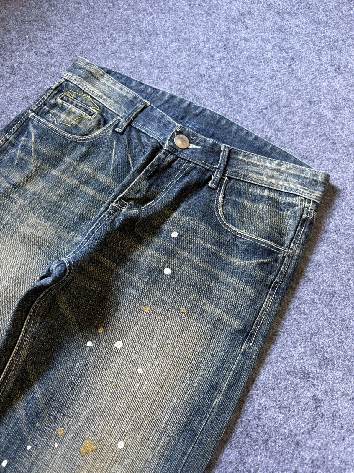 Hysteric Glamour × Japanese Brand Dinassy Japan Mud Wash Paint Splatter Jeans Size US 31 - 4 Thumbnail