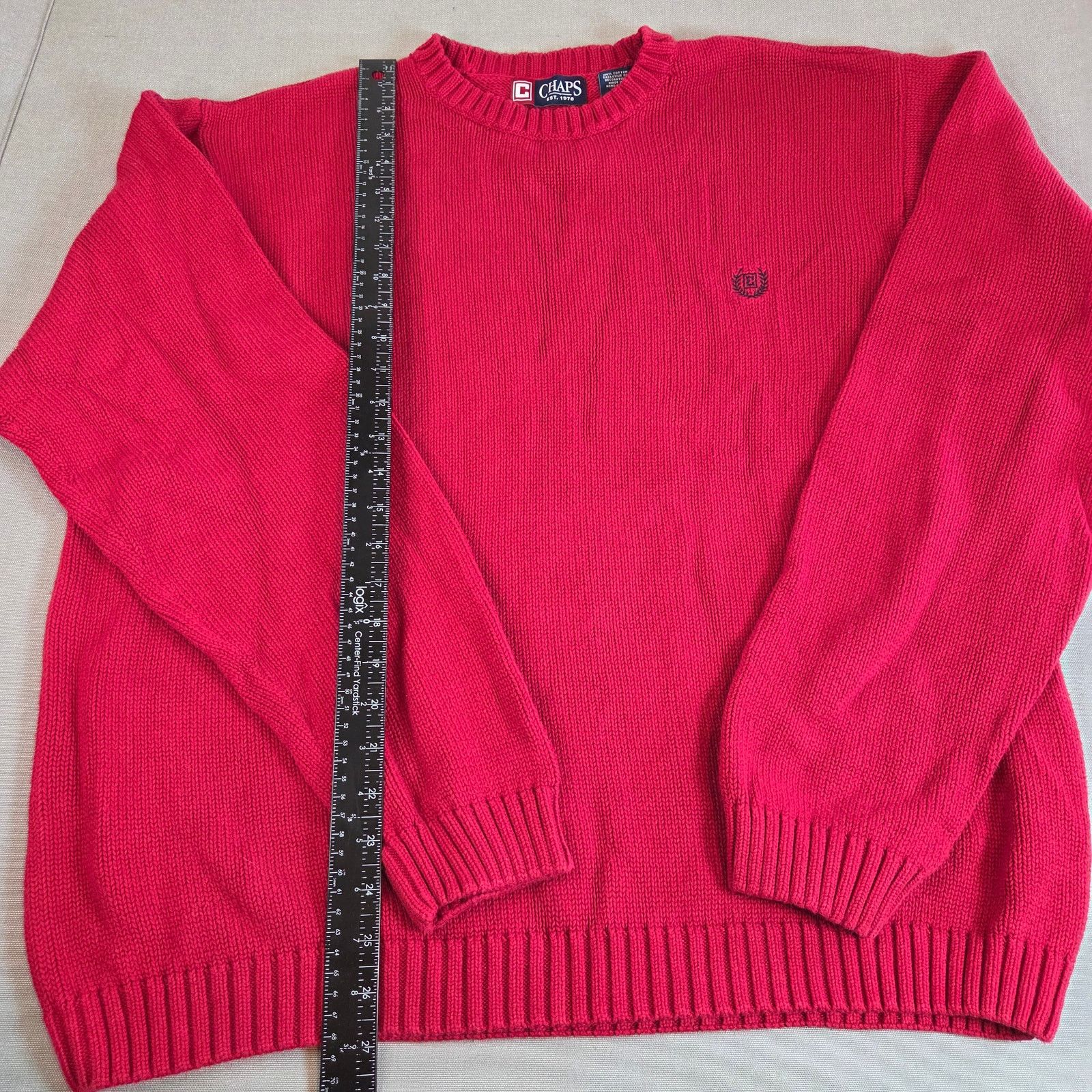 Chaps Vintage Chaps RL Red Cotton Crewneck Sweater Size US XXL / EU 58 / 5 - 7 Thumbnail