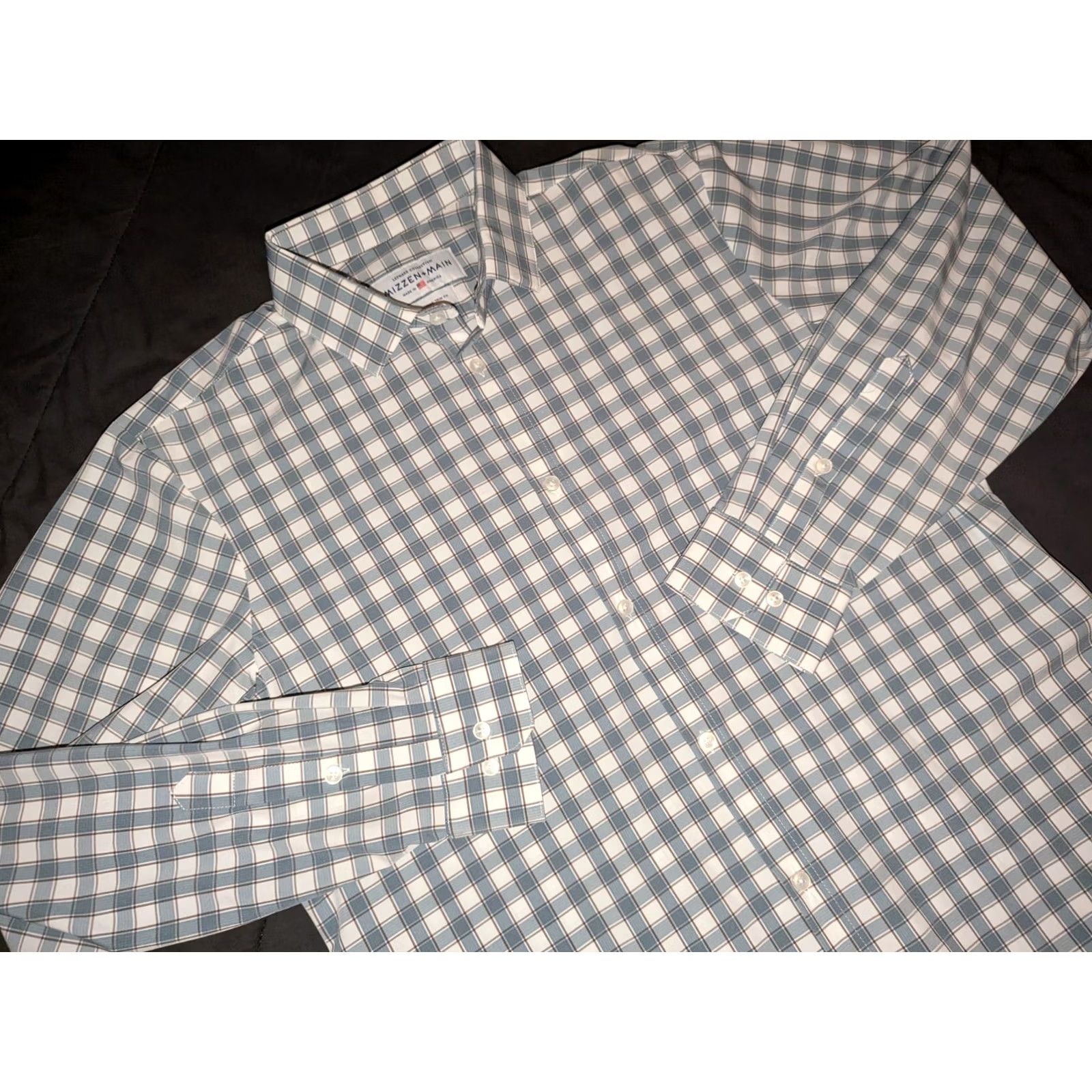 Mizzen+Main Mizzen+Main Leeward Shirt Plaid Gray Long Sleeve 2XL Button-Down Dress Shirt Mens Size US XXL / EU 58 / 5 - 2 Thumbnail