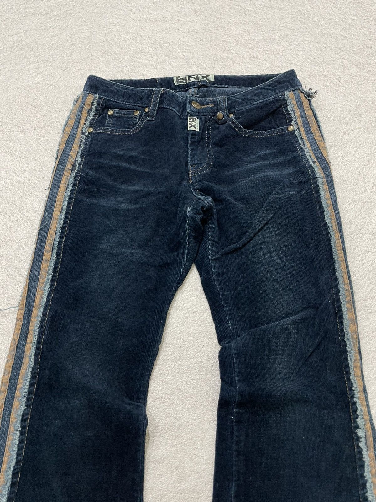 Japanese Brand 2000s BNX Corduroy Pants Crazy Flare Y2K Size 25" / US 0 / IT 36 - 3 Thumbnail