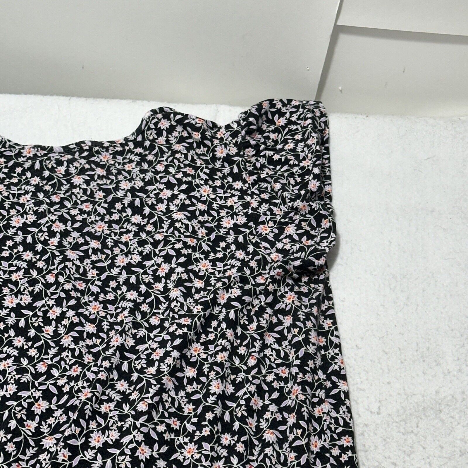 Other A.N.A XL Cap Sleeve Black Purple Floral Dress Pullover Size XL / US 12-14 / IT 48-50 - 12 Thumbnail