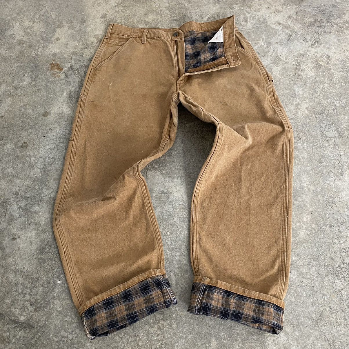 Carhartt Vintage Carhartt Blanket Lined Tan Carpenter Work Pants Size US 35 - 1 Thumbnail