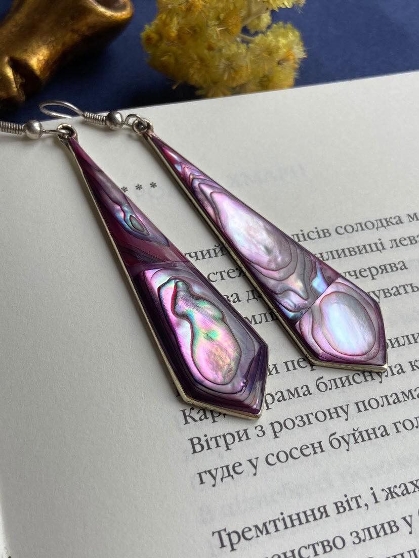 Vintage Vintage Silver Earrings Shell Nacre Mexico Marked 9.4 gr Size ONE SIZE - 3 Thumbnail