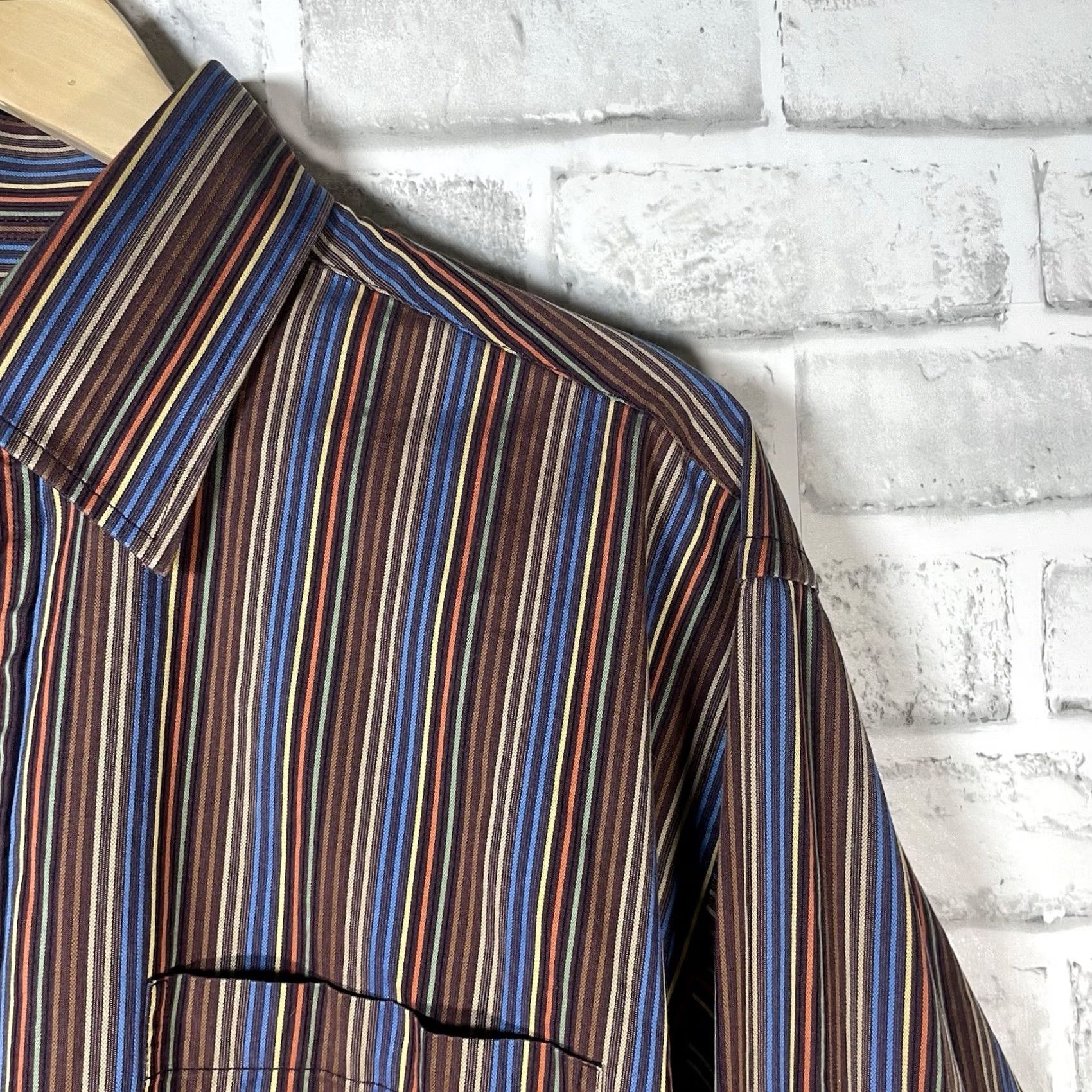 BUGATCHI Bugatchi Uomo Striped Button-Up Long Sleeve Mens Size L Multicolor Brown Size US L / EU 52-54 / 3 - 2 Thumbnail
