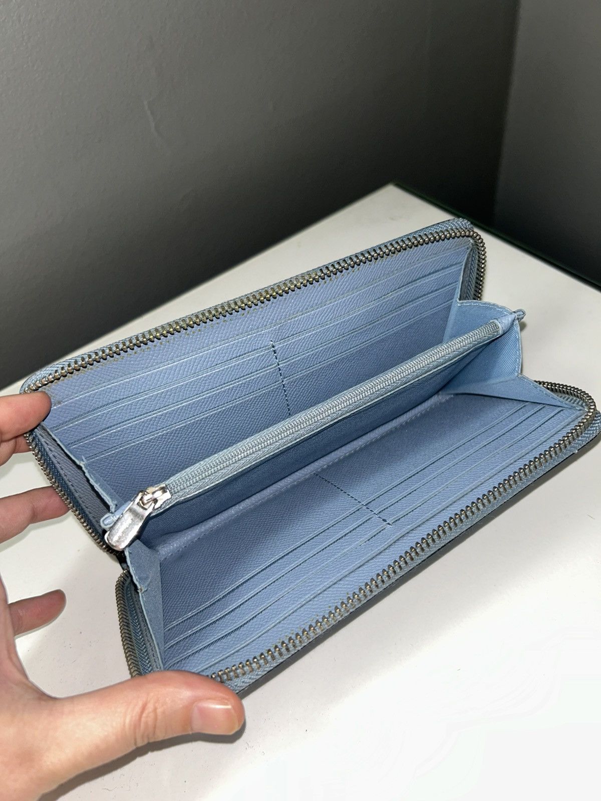 Coach Coach Light Blue Leather Zippy Wallet Size ONE SIZE - 4 Thumbnail