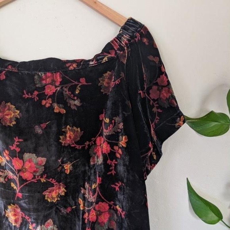 Ann Taylor LOFT | Floral Velvet Off The Shoulder Top | Small Size S / US 4 / IT 40 - 4 Thumbnail
