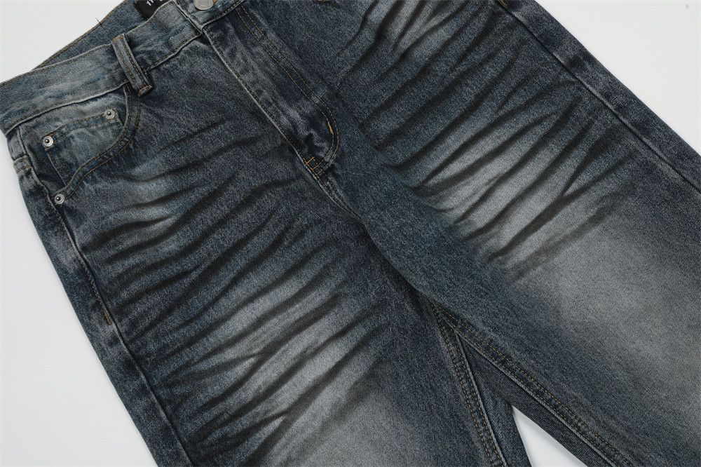 Washed Old Dirty Dye Straight Jeans Style