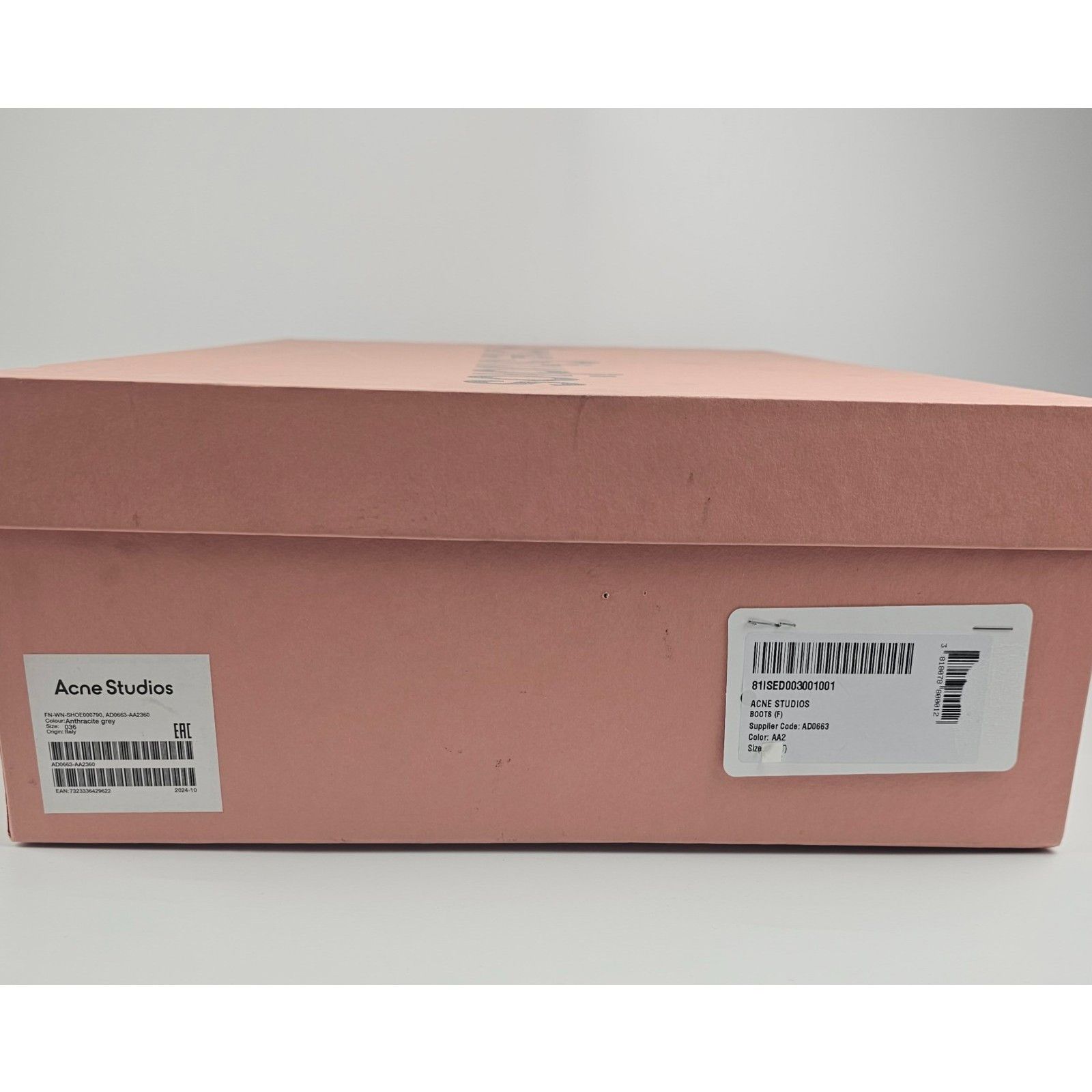 Acne Studios ACNE STUDIOS Balius $1300 Anthracite Grey Leather 35mm Buck Size US 11 / IT 41 - 2 Thumbnail