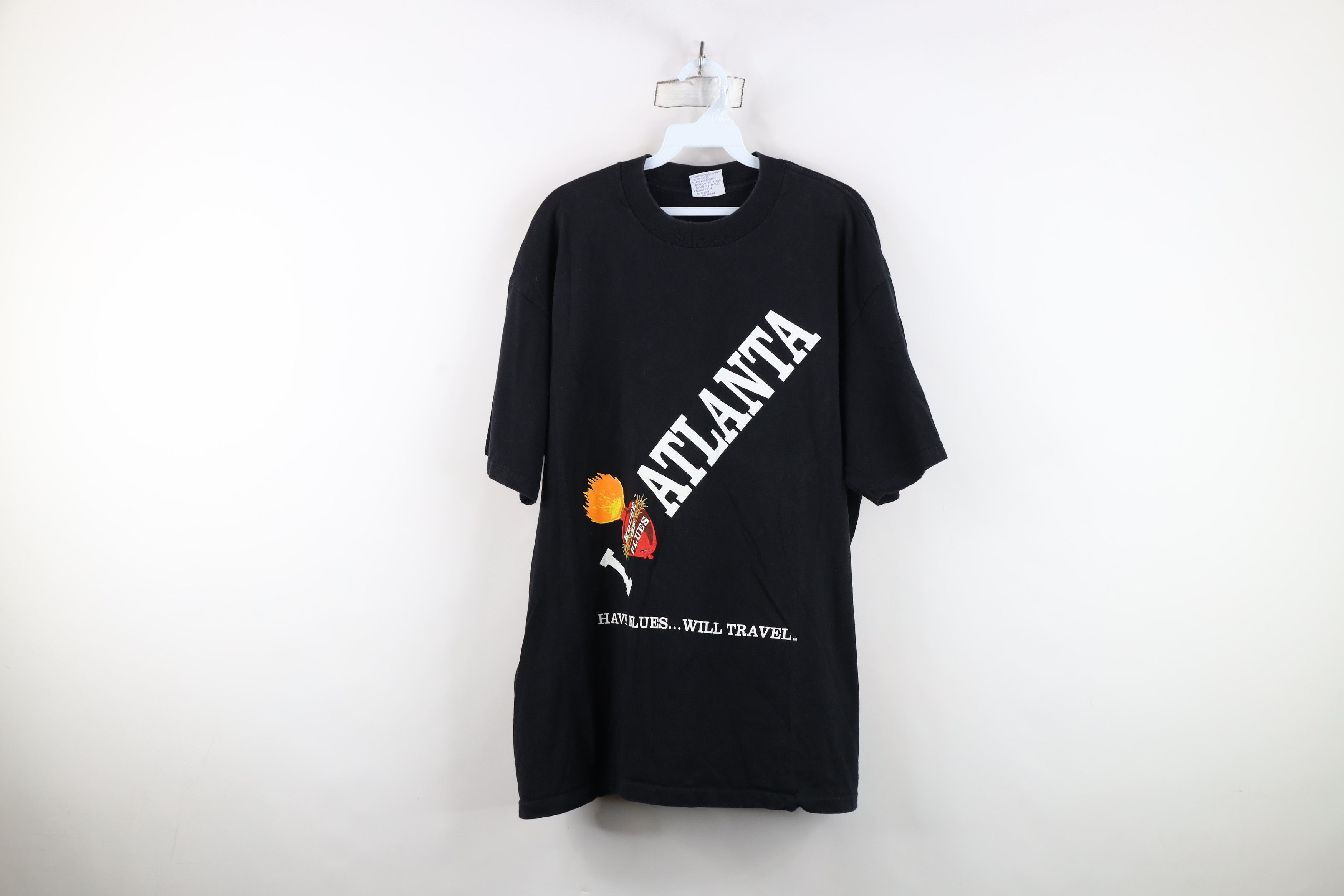 Vintage Vintage 90s of Blues Atlanta Short Sleeve T-Shirt Black USA Size US XL / EU 56 / 4 - 1 Thumbnail
