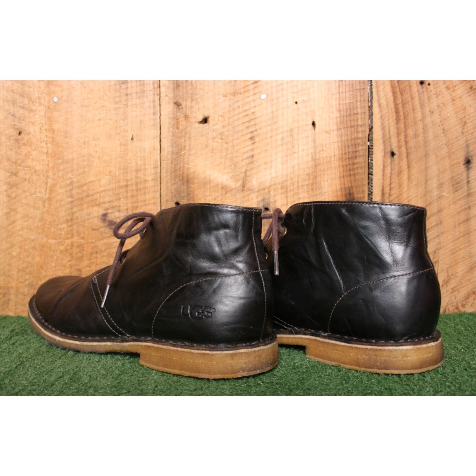 Ugg UGG Leighton Brown Leather Crepe Sole Chukka Boots Men's 11.5 Sz. 11.5 Leather Chukka Boots Mens Brown UGG Leighton Boots Size US 12 / EU 45 - 3 Thumbnail