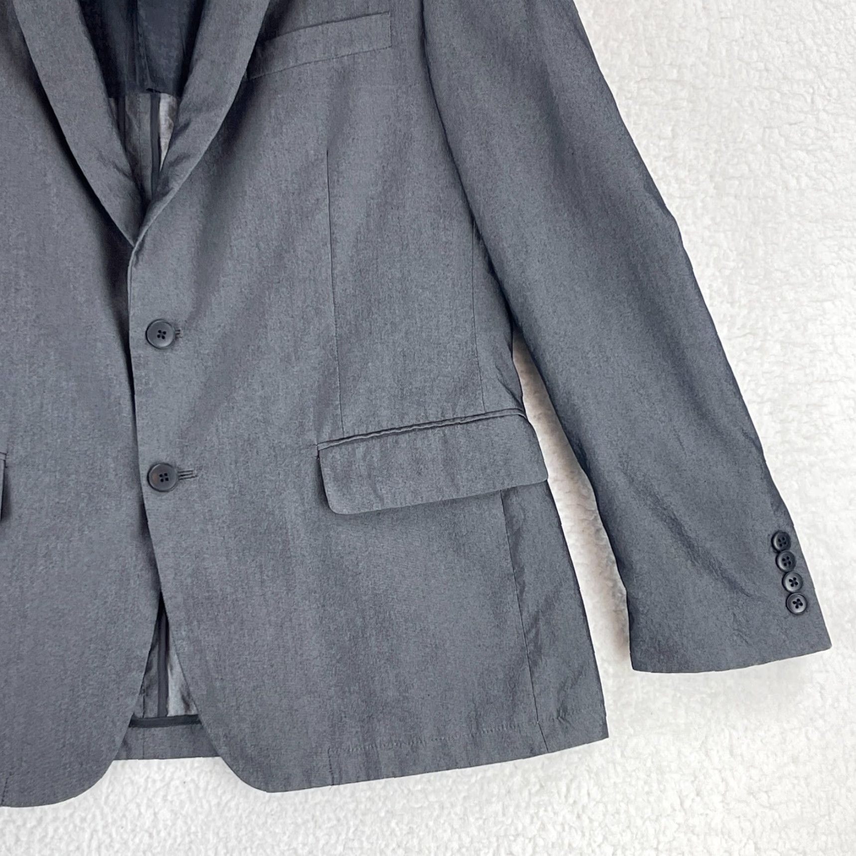 John Varvatos John Varvatos Dwell Blazer Jacket Mens 42R Gray Cotton Rayon Button 2 Button Solid 2-Button Blazer Jacket Men’s Gray Like New Size 42R - 4 Thumbnail