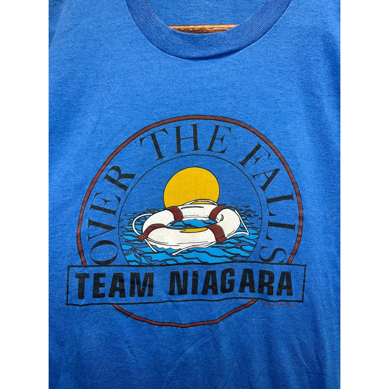 Vintage Vintage Niagara Falls Shirt Over The Falls Team Blue Tee 90s Size US M / EU 48-50 / 2 - 2 Thumbnail