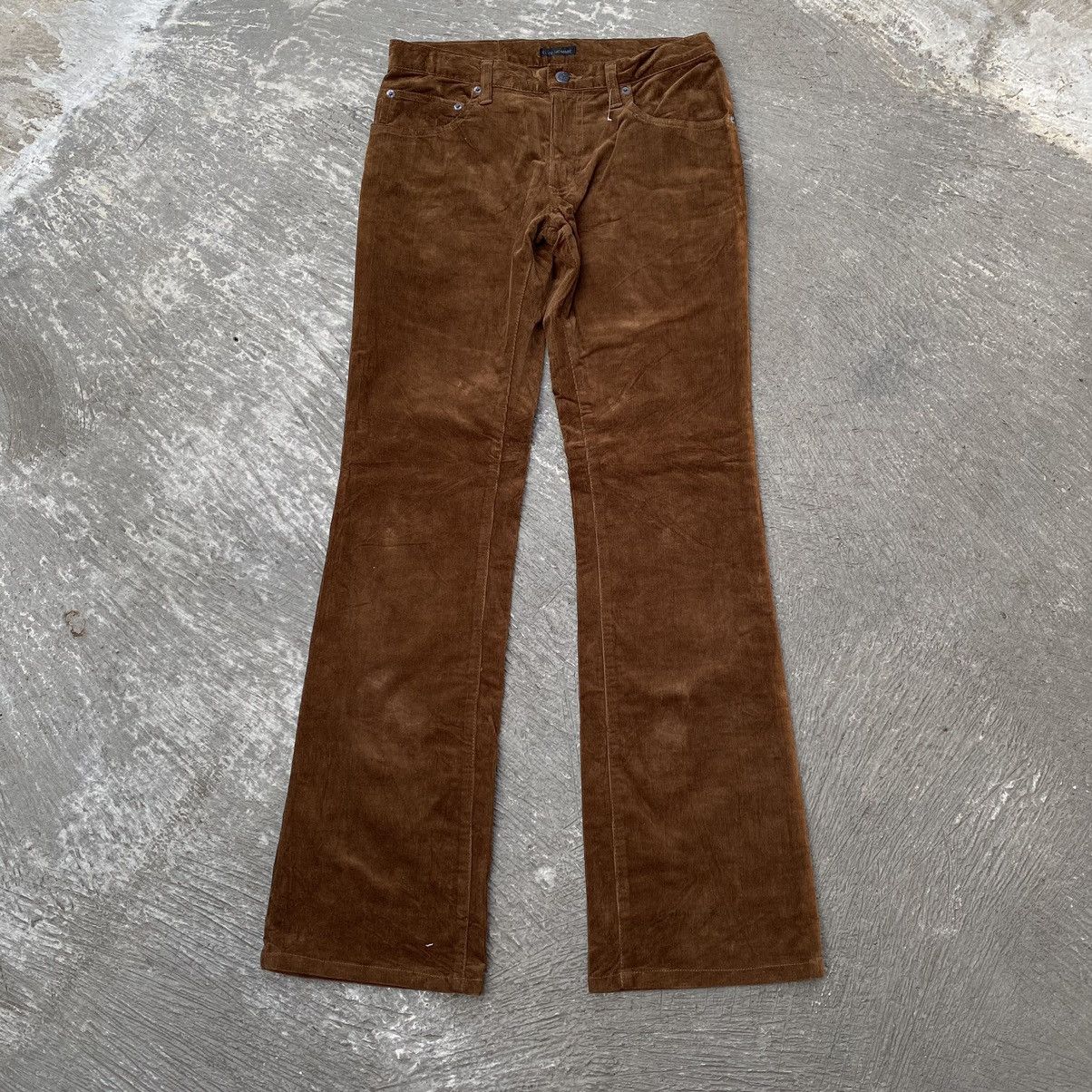 image of Issey Miyake x Tete Homme Tete Hommee Flared Corduroy Pants in Brown, Men's (Size 30)