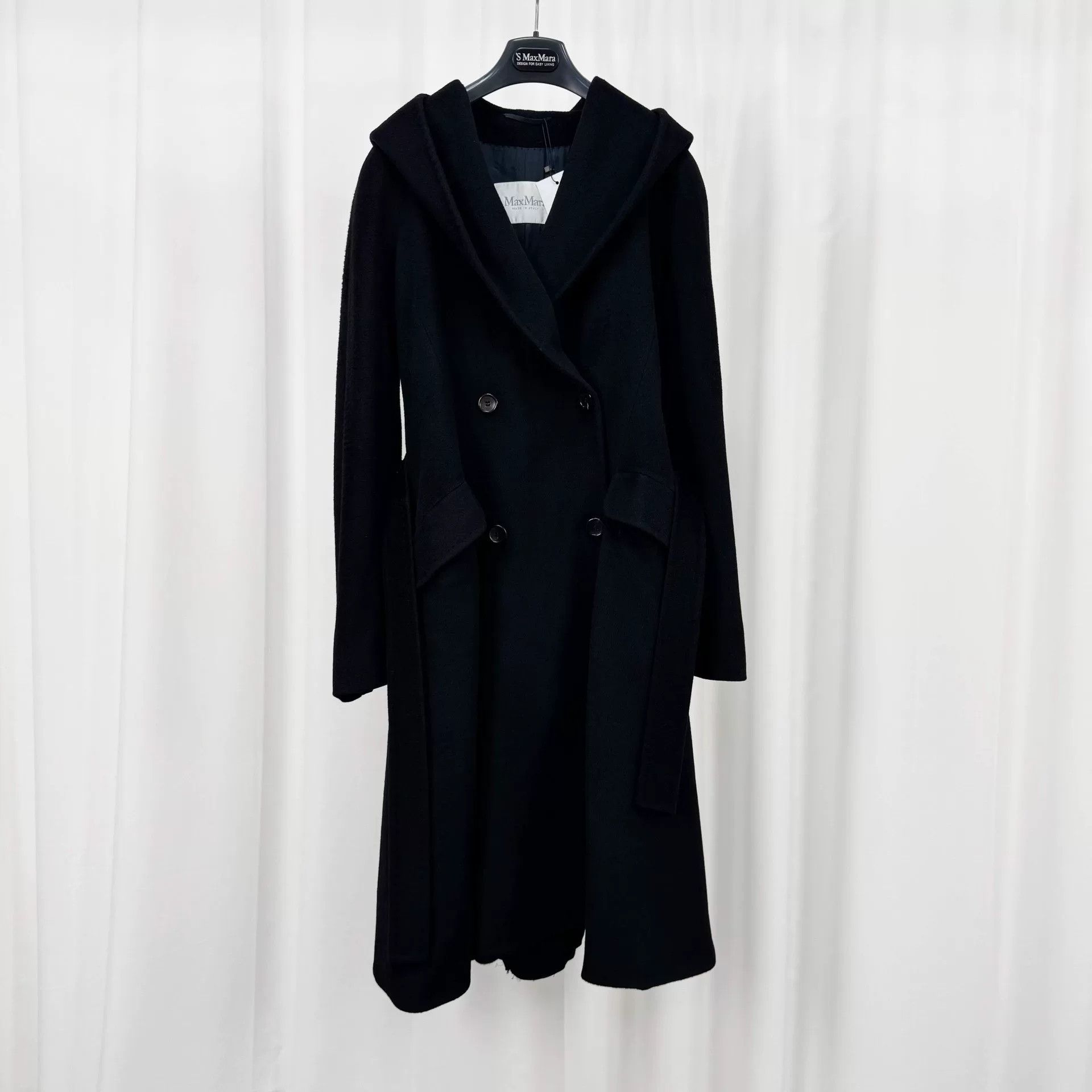 Max Mara black cashmere hooded coat by Maxmara Size US M / EU 48-50 / 2 - 1 Thumbnail