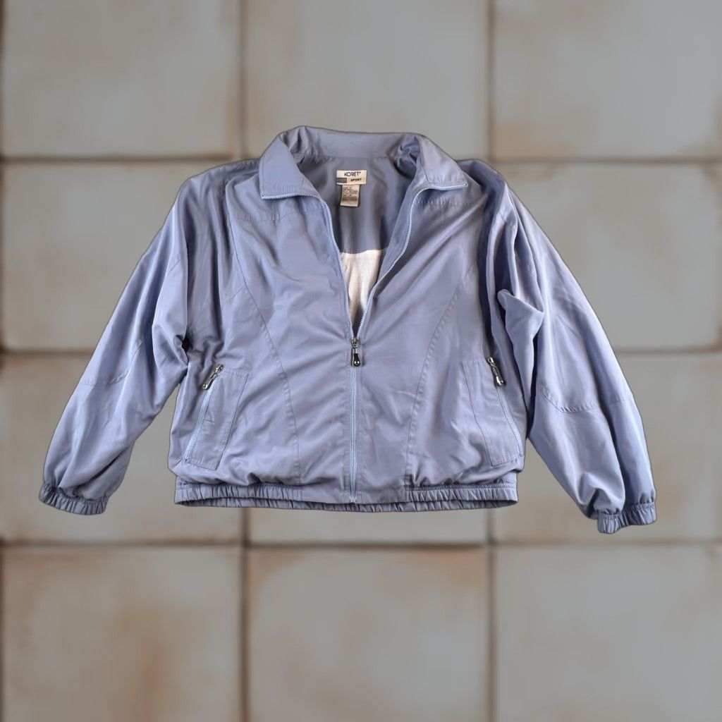 Vintage VINTAGE Koret Sport Windbreaker Jacket Womens M Periwinkle Blue Preppy Windbreaker Zip Short Sleeve Size M / US 6-8 / IT 42-44 - 1 Thumbnail