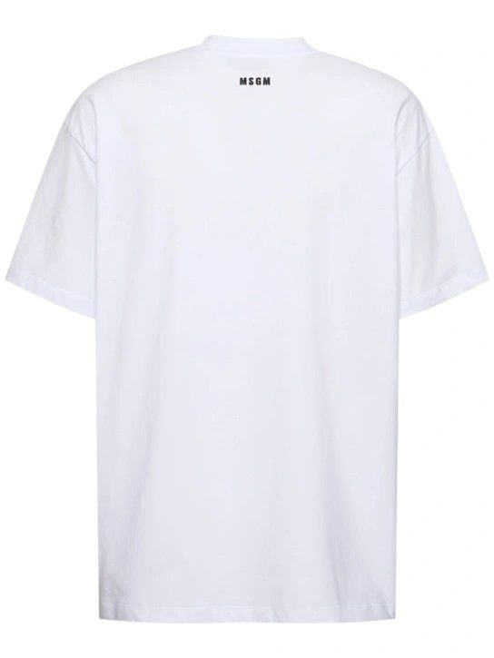 MSGM o1lsvrm0425 Cotton T-Shirt in White Size US L / EU 52-54 / 3 - 2 Thumbnail