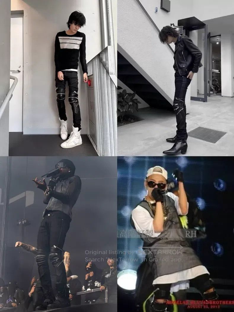 Saint Laurent Paris Saint Laurent Paris Multi-zipper Lamb Fur Patched Biker Je Size US 30 / EU 46 - 9 Thumbnail