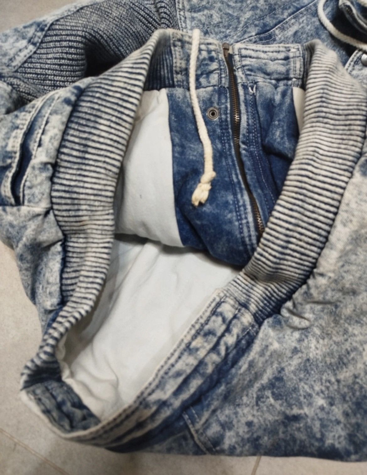 Designer × Vintage 90s vintage Faded denim Oversized box cut Bomber jacket Size US XL / EU 56 / 4 - 4 Thumbnail