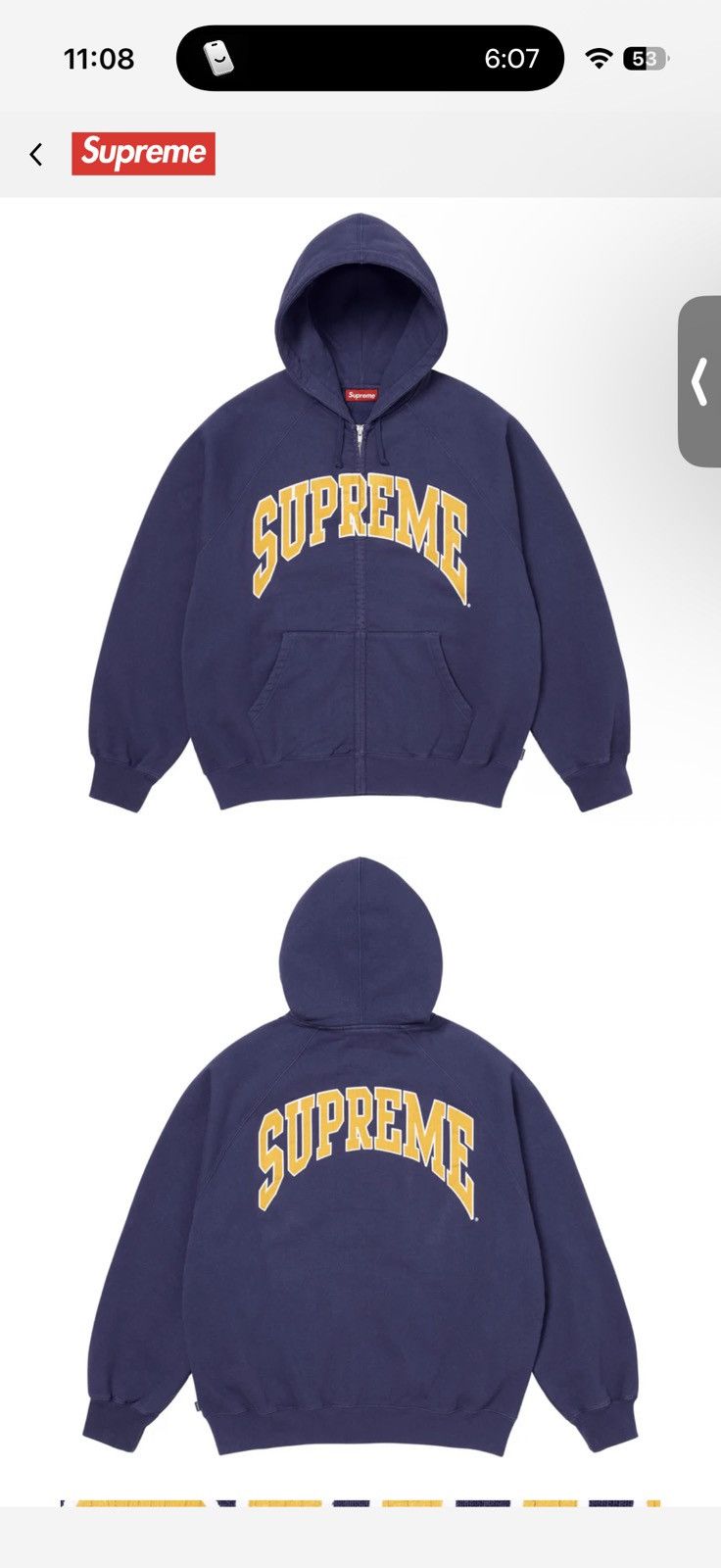 Supreme Supreme cracked raglan hoodie zip up Size US XXL / EU 58 / 5 - 2 Thumbnail