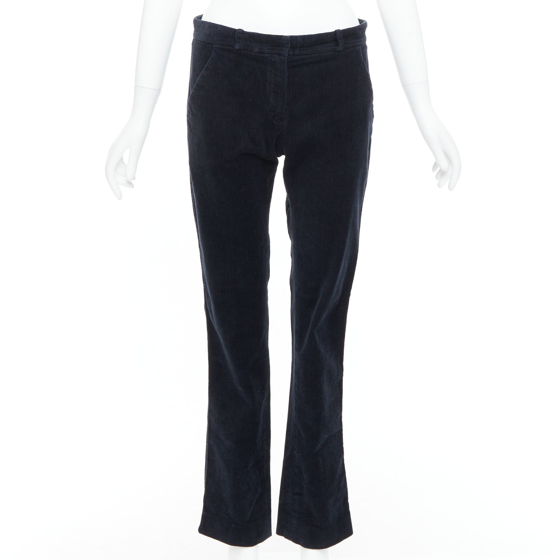 Balenciaga BALENCIAGA 2011 black corduroy mid waist straight leg pants FR36 S Size 27" / US 4 / IT 40 - 1 Thumbnail