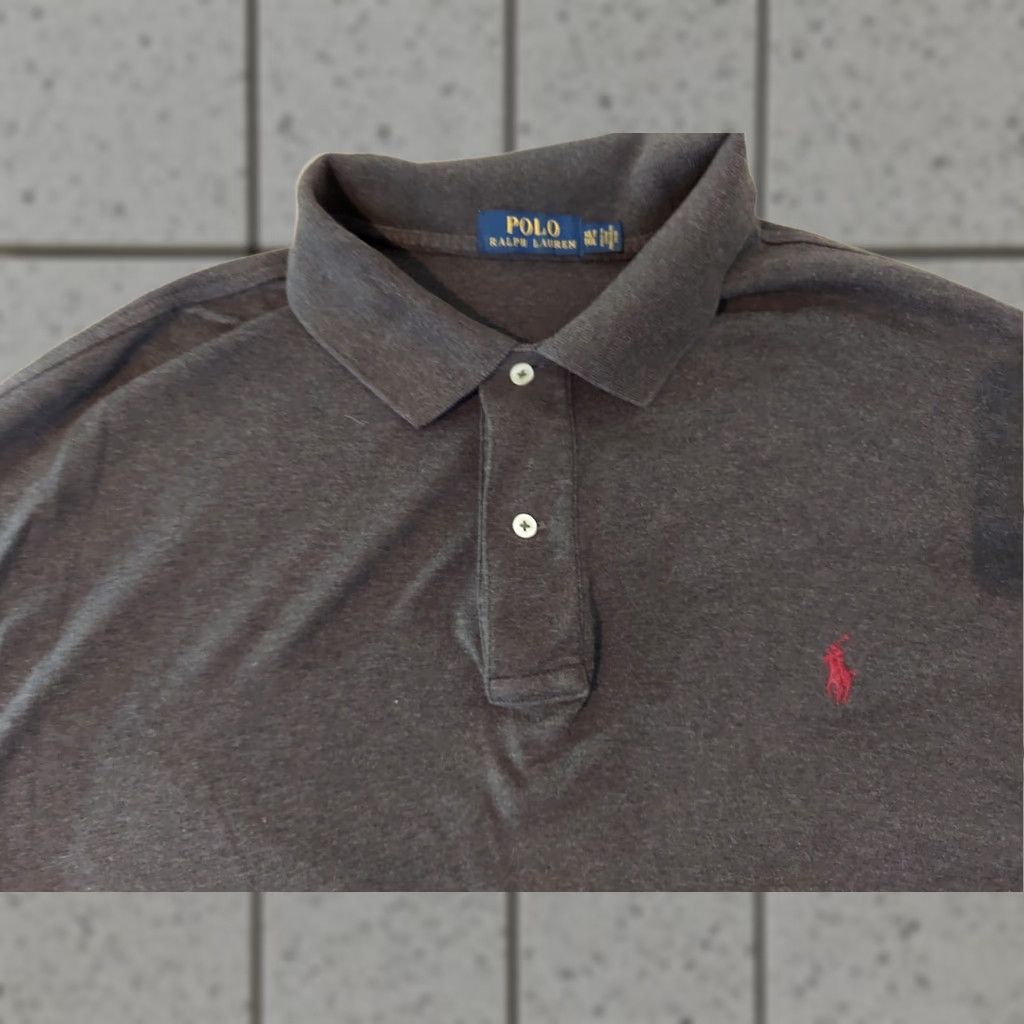 Ralph Lauren VINTAGE Polo Ralph Lauren Shirt XLT Gray Cotton Mens Short Sleeve Button Polo Shirt XLT Gray Cotton Men Tall XL Size US XL / EU 56 / 4 - 1 Thumbnail