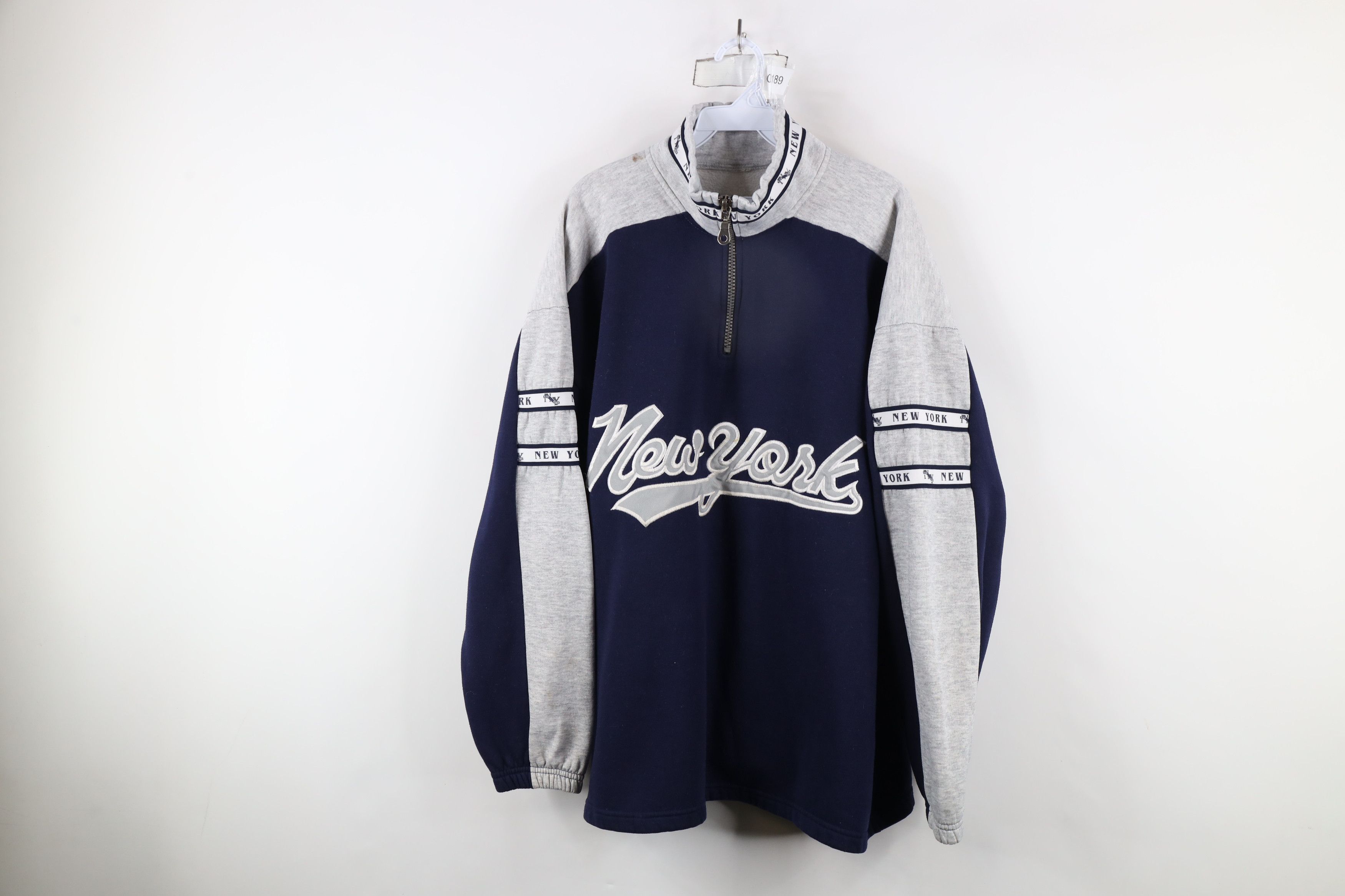 Vintage Vintage 90s Streetwear Spell Out Script New York Sweatshirt Size US XXL / EU 58 / 5 - 1 Thumbnail
